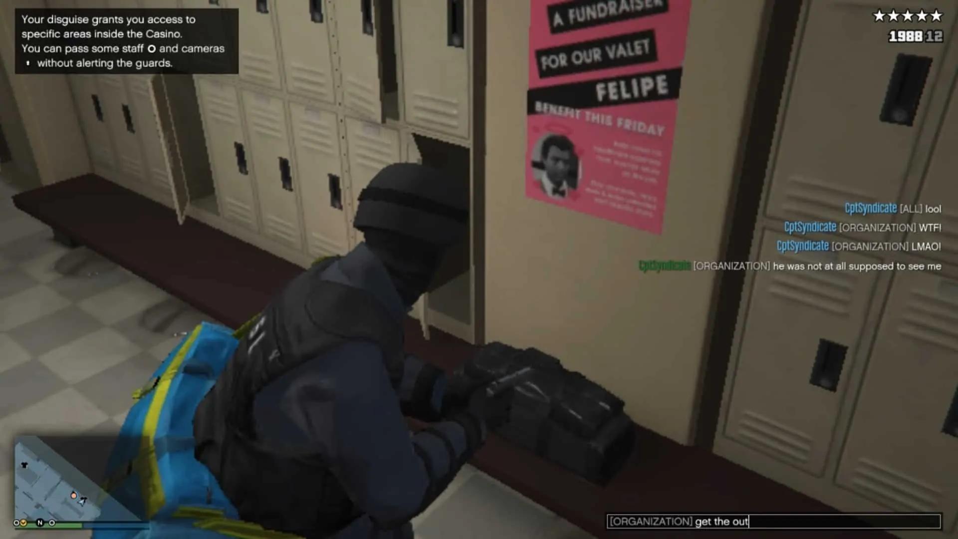 Putting on the N.O.O.S.E outfit