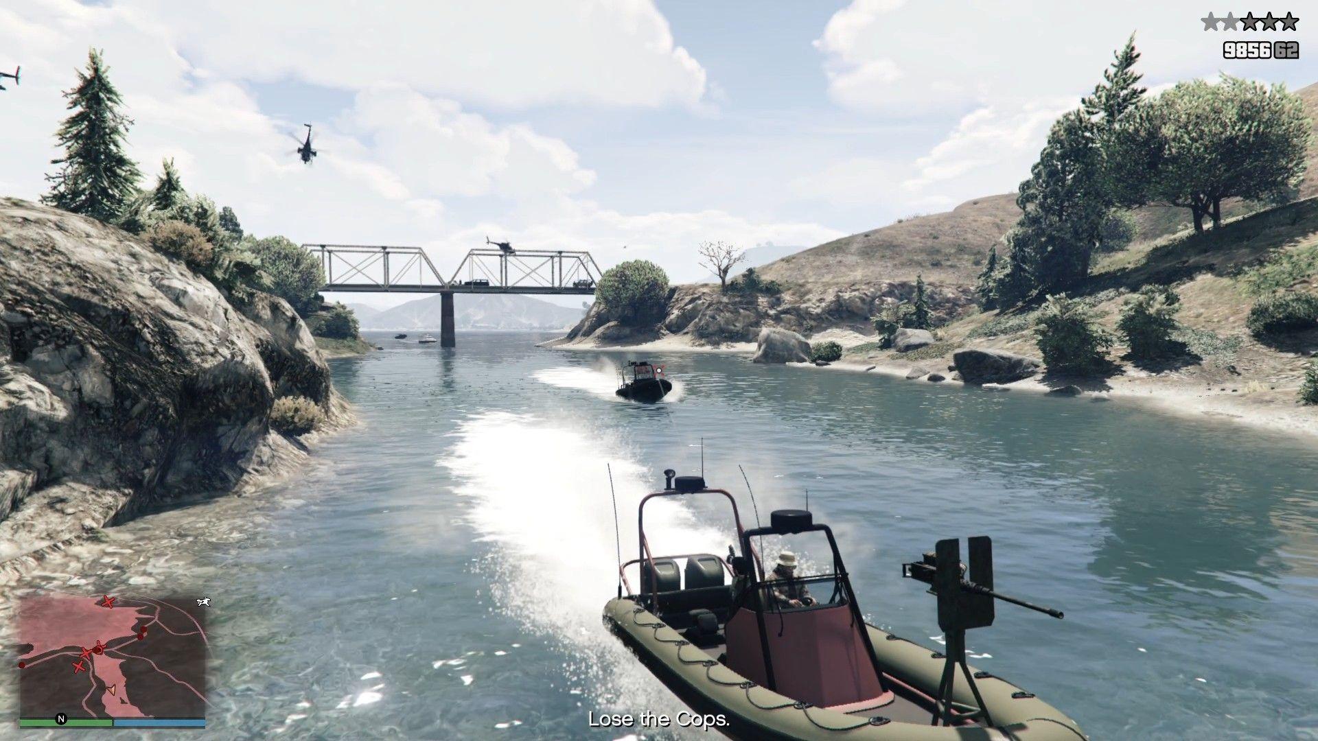 Easily eliminating the cop chasing us.