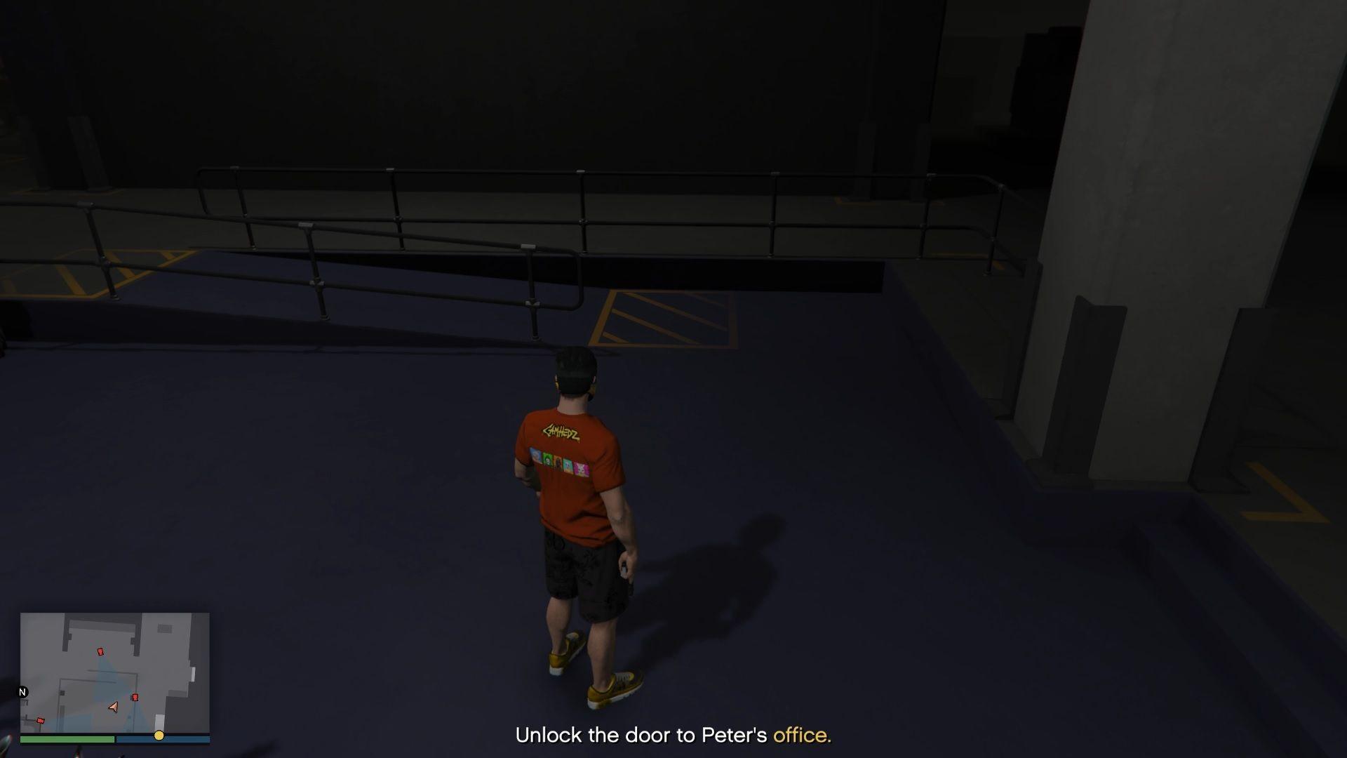 Go back to the middle of the workshop and wait for the camera to pan all the way to the left so you can move to the right.