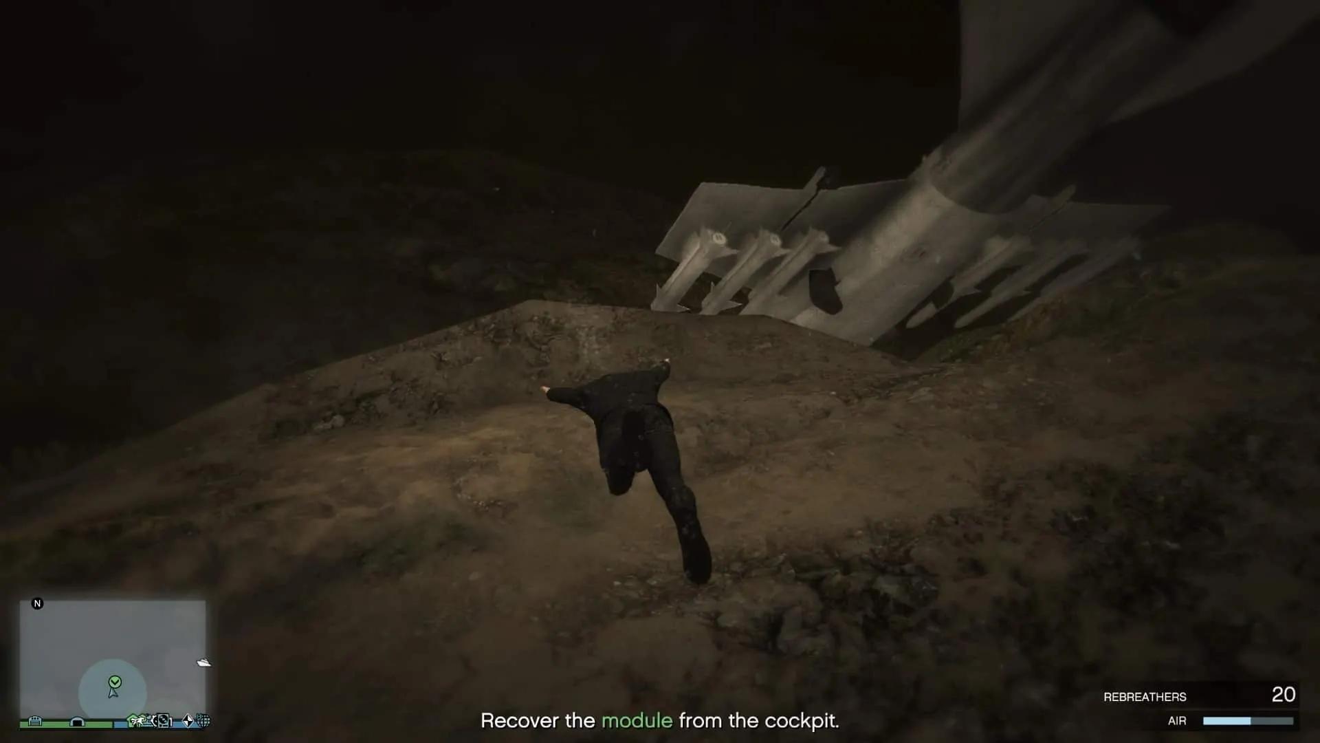 Crashed hydra underwater