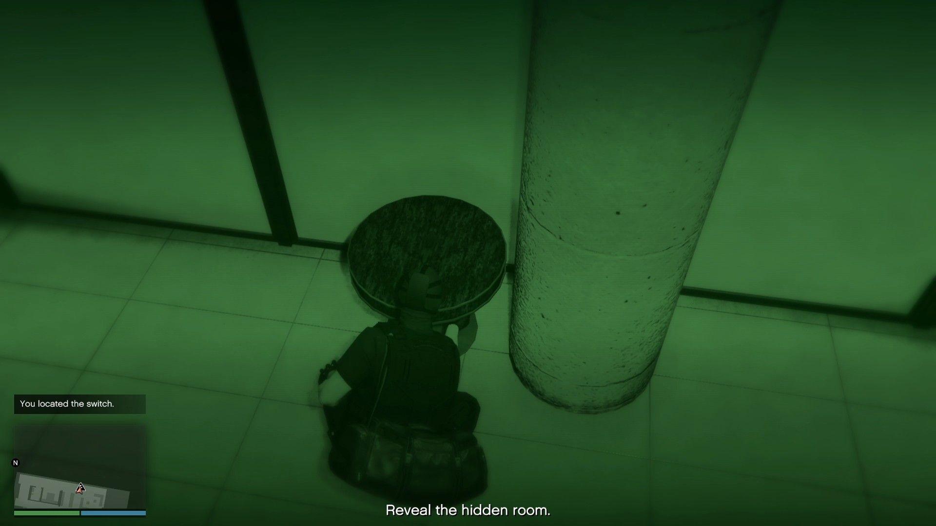 Flip the switch to open the hidden room and loot the bronze idol.