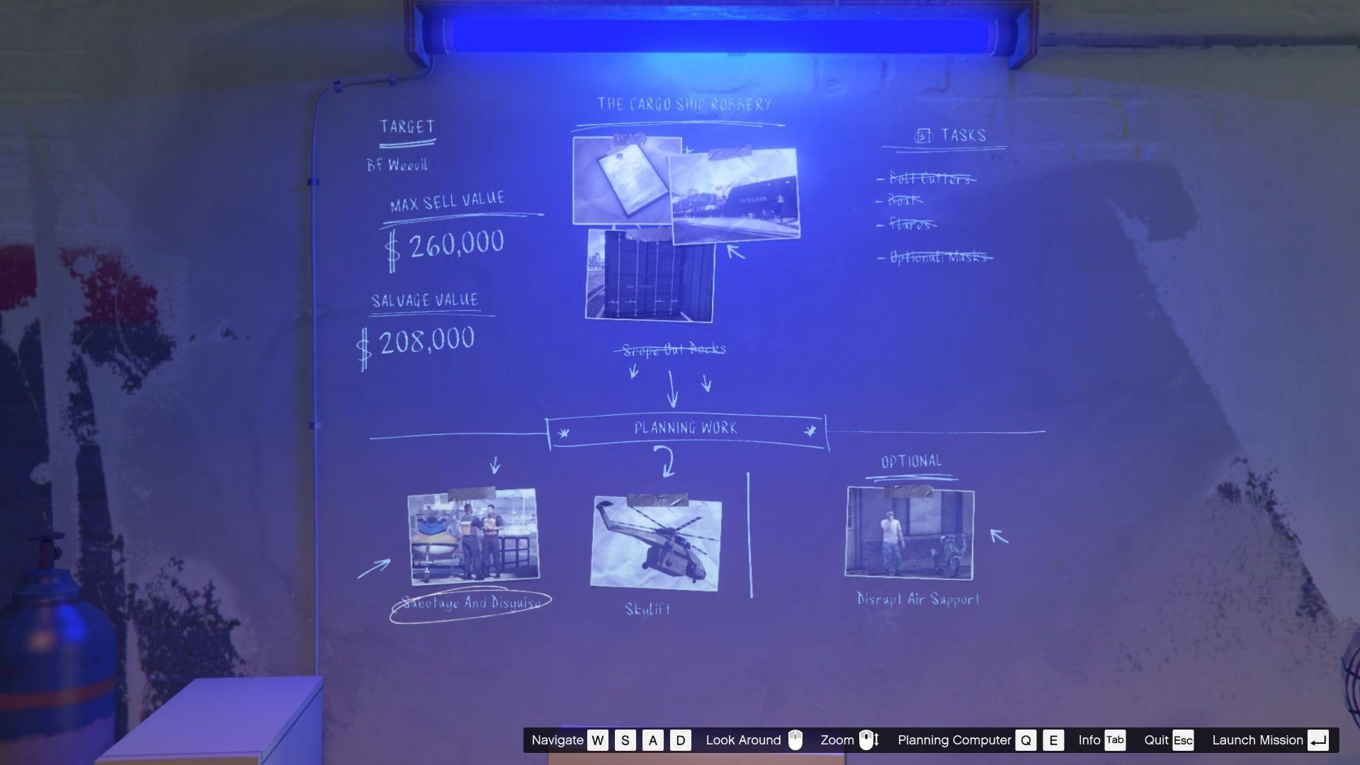 Like the other robberies, this robbery has two mandatory and one optional planning work.