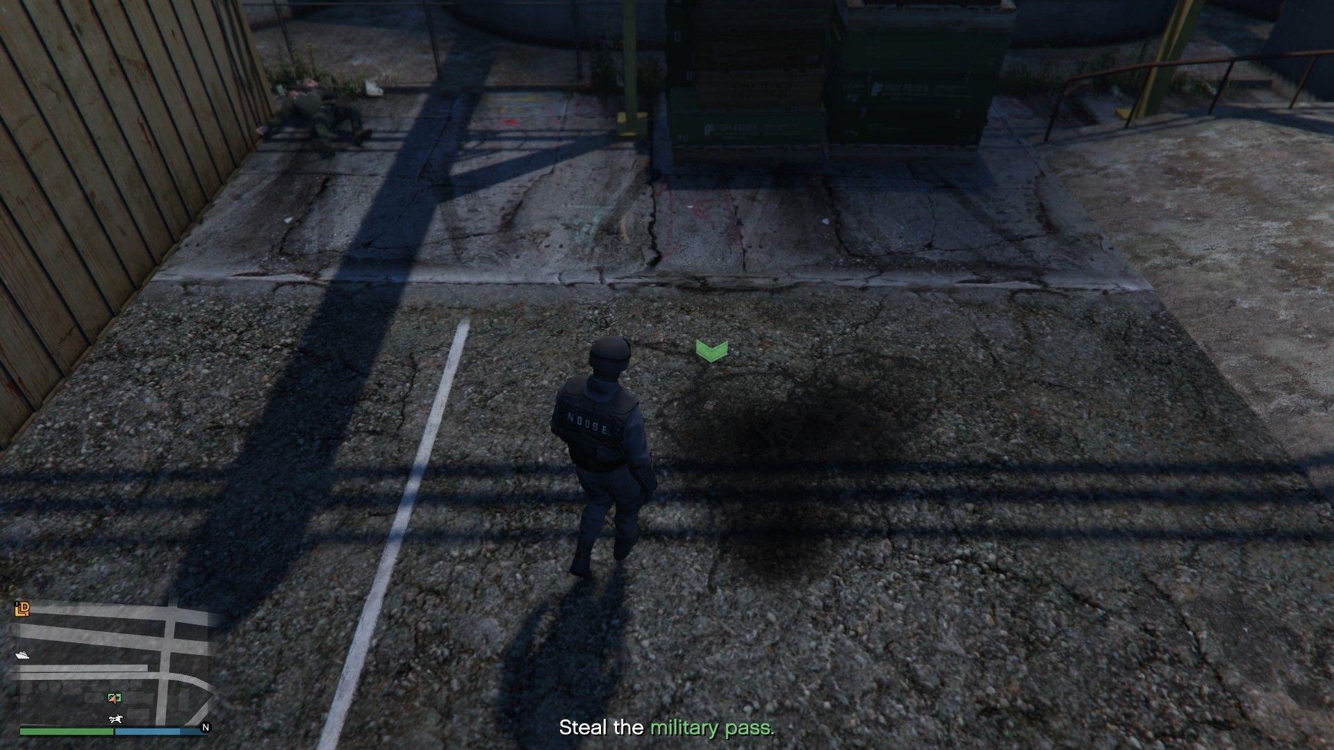 Military pass dropped by the NCO.