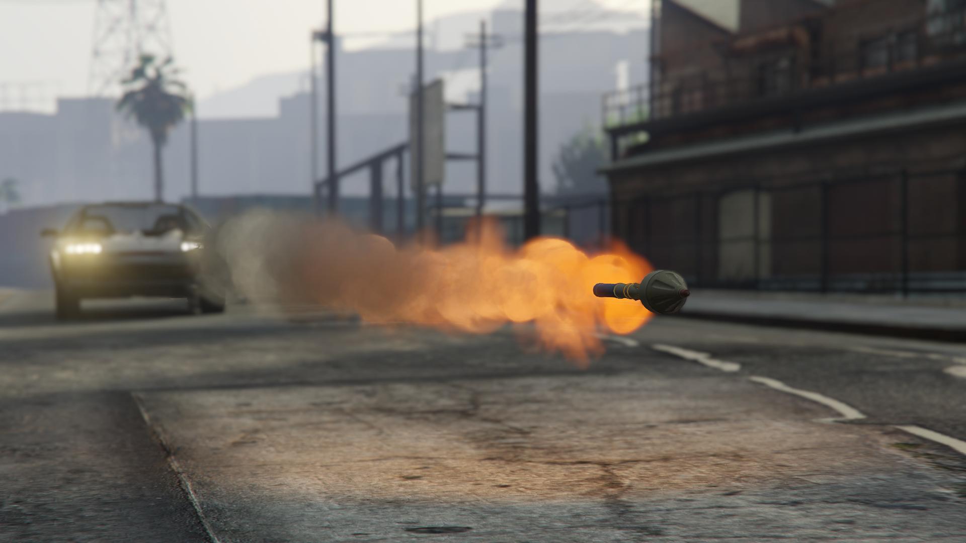 Imponte Ruiner 2000 firing a rocket missile.