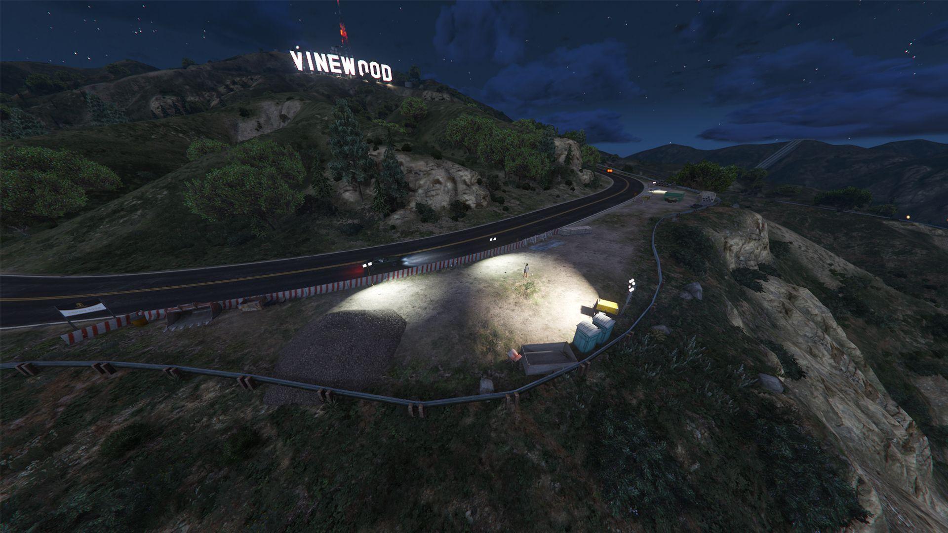 The west vinewood hill mansion construction site which is right next to the Vinewood sign.