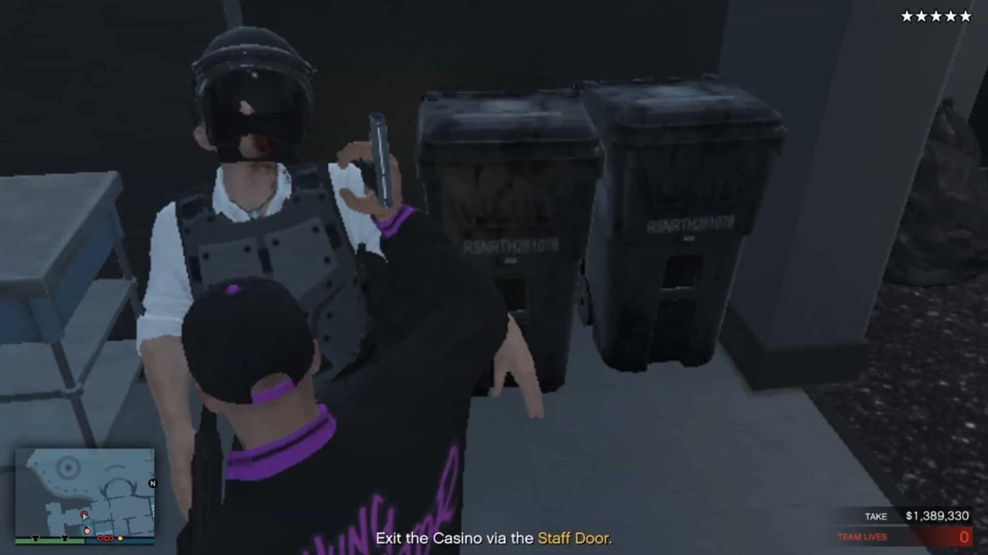 Taking out the guard with a pistol whip as it is quicker