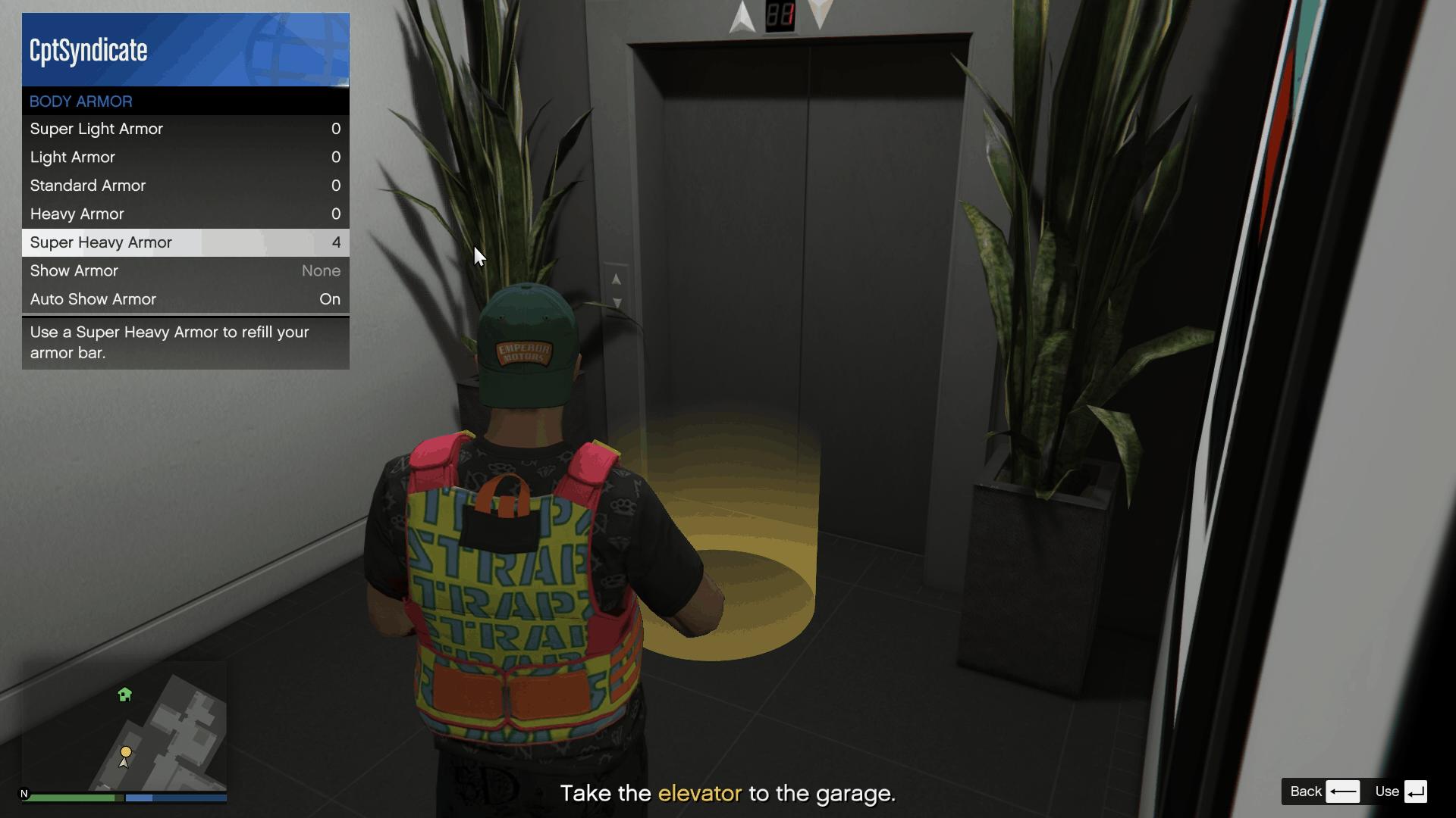 Elevator that leads to the garage