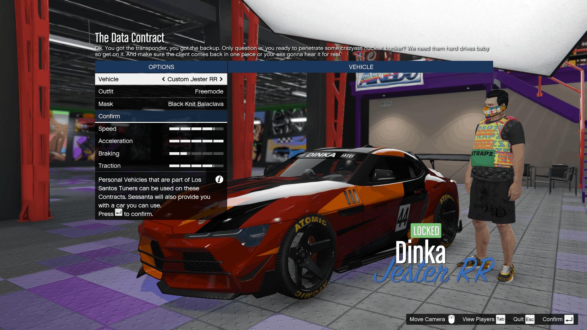 Custom Dinka Jester RR modified to include louvers and bulletproof tires