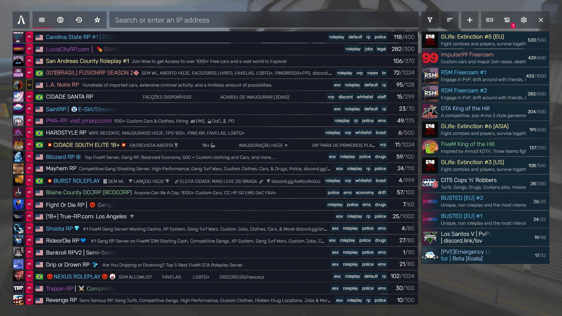 Thousands of FiveM GTA RP Servers