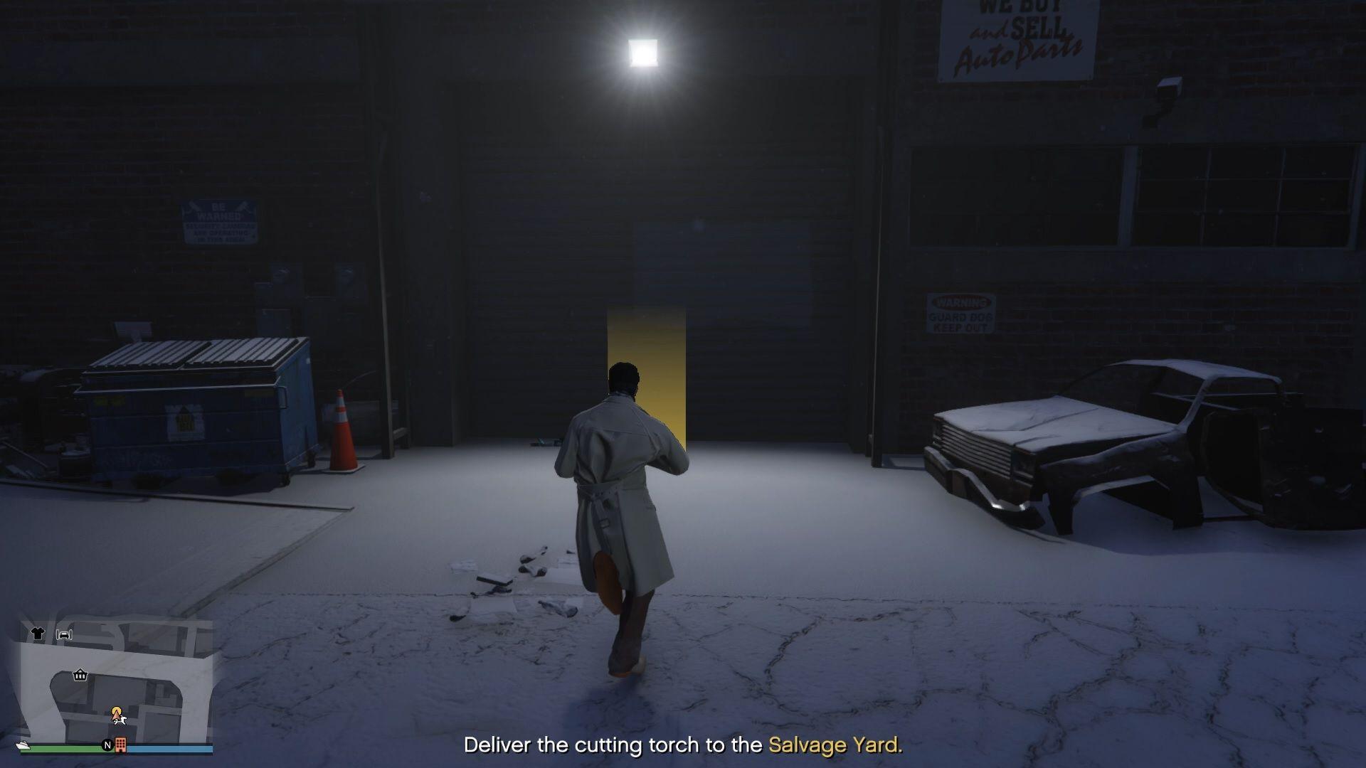 Delivering the cutting torch to the salvage yard.