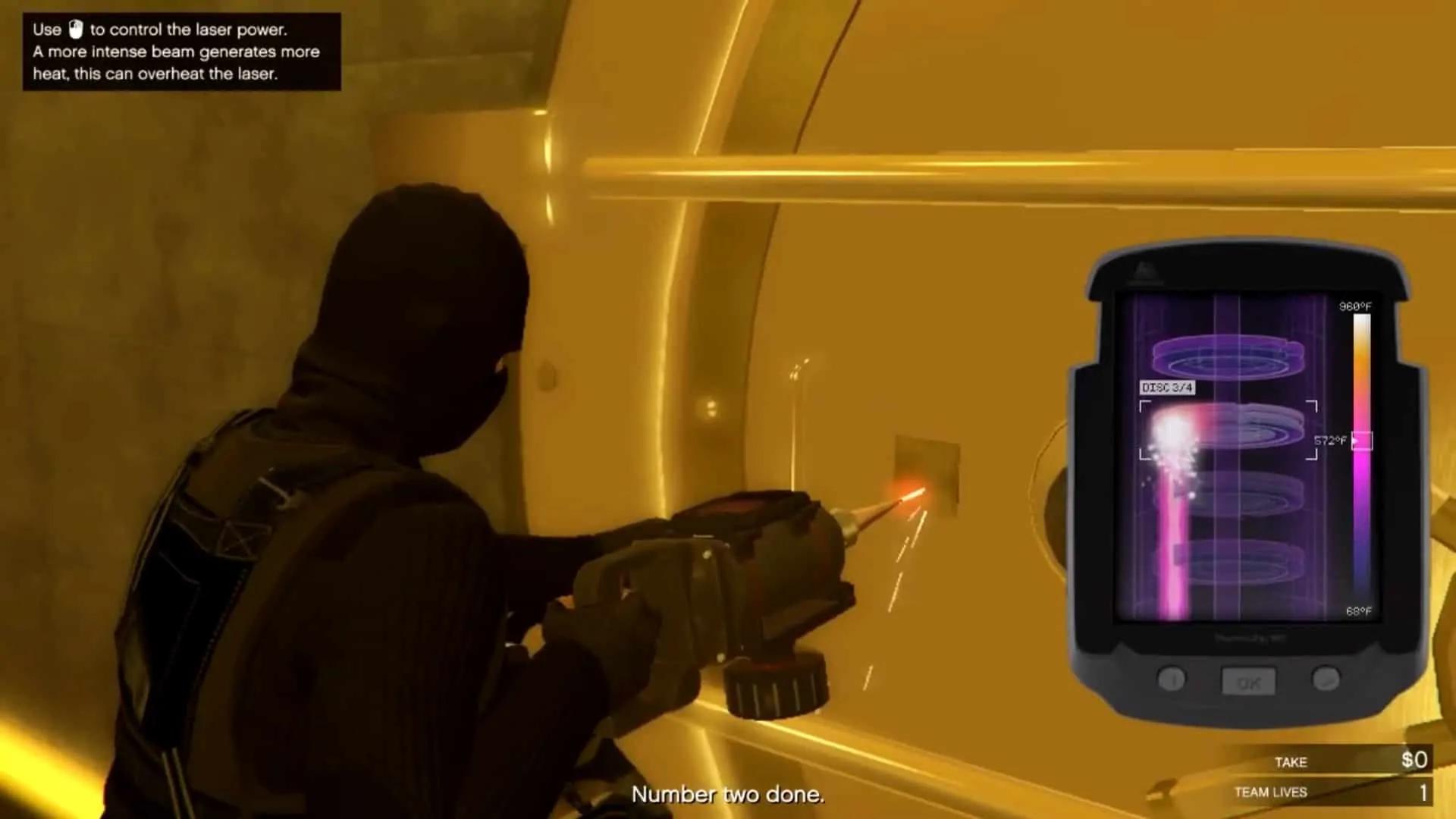 Using vault lasers to drill open the vault