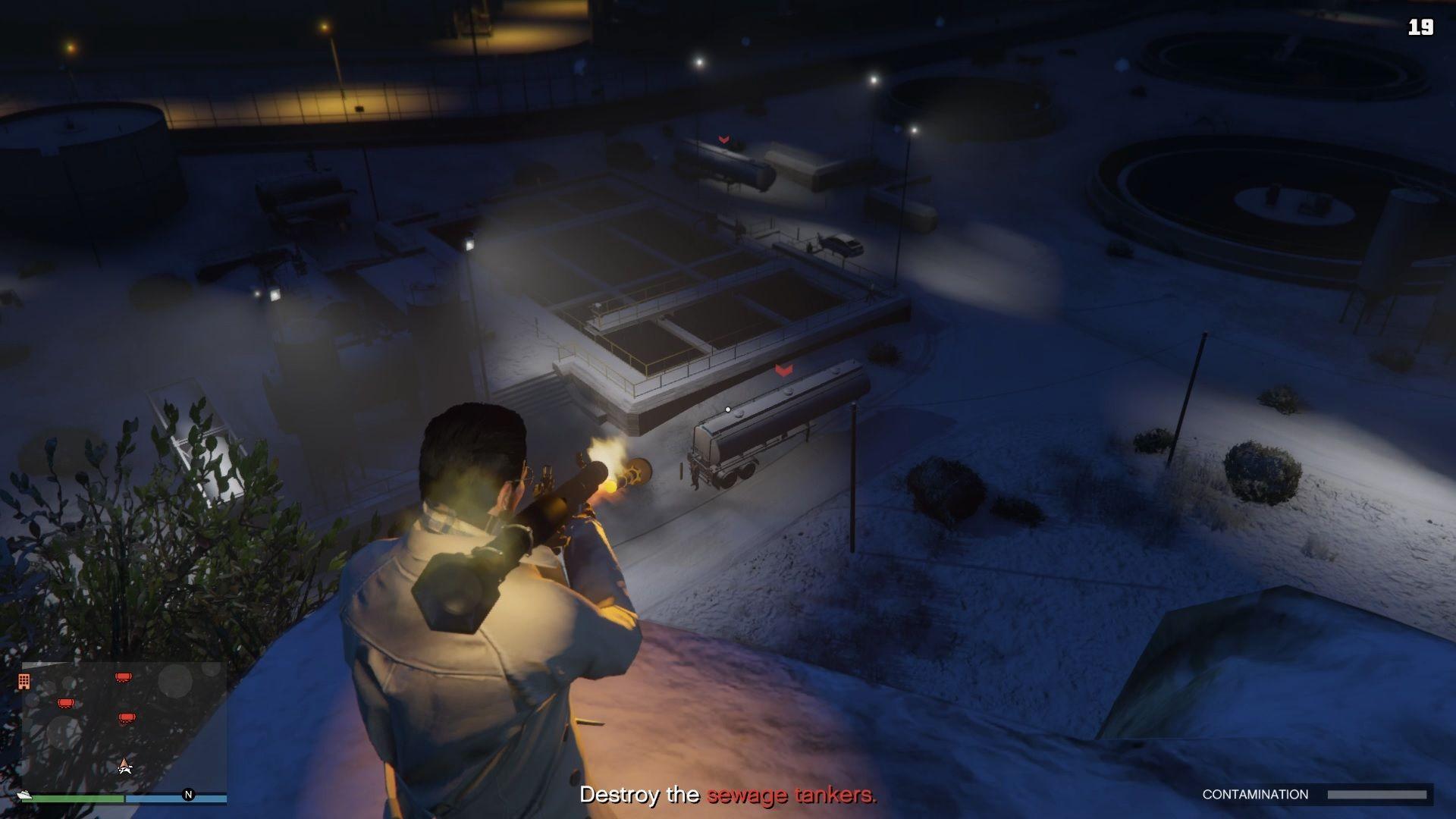 Destroying the sewage tankers.