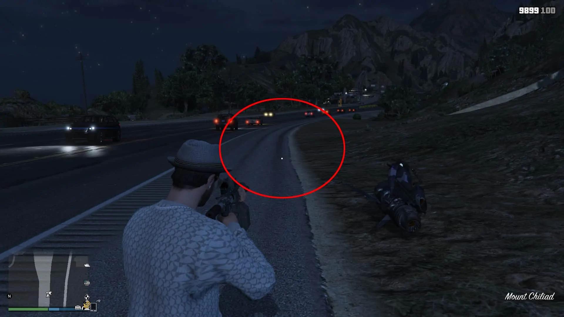 Prop 10's second location where the van can be. It can be on the side of the main road