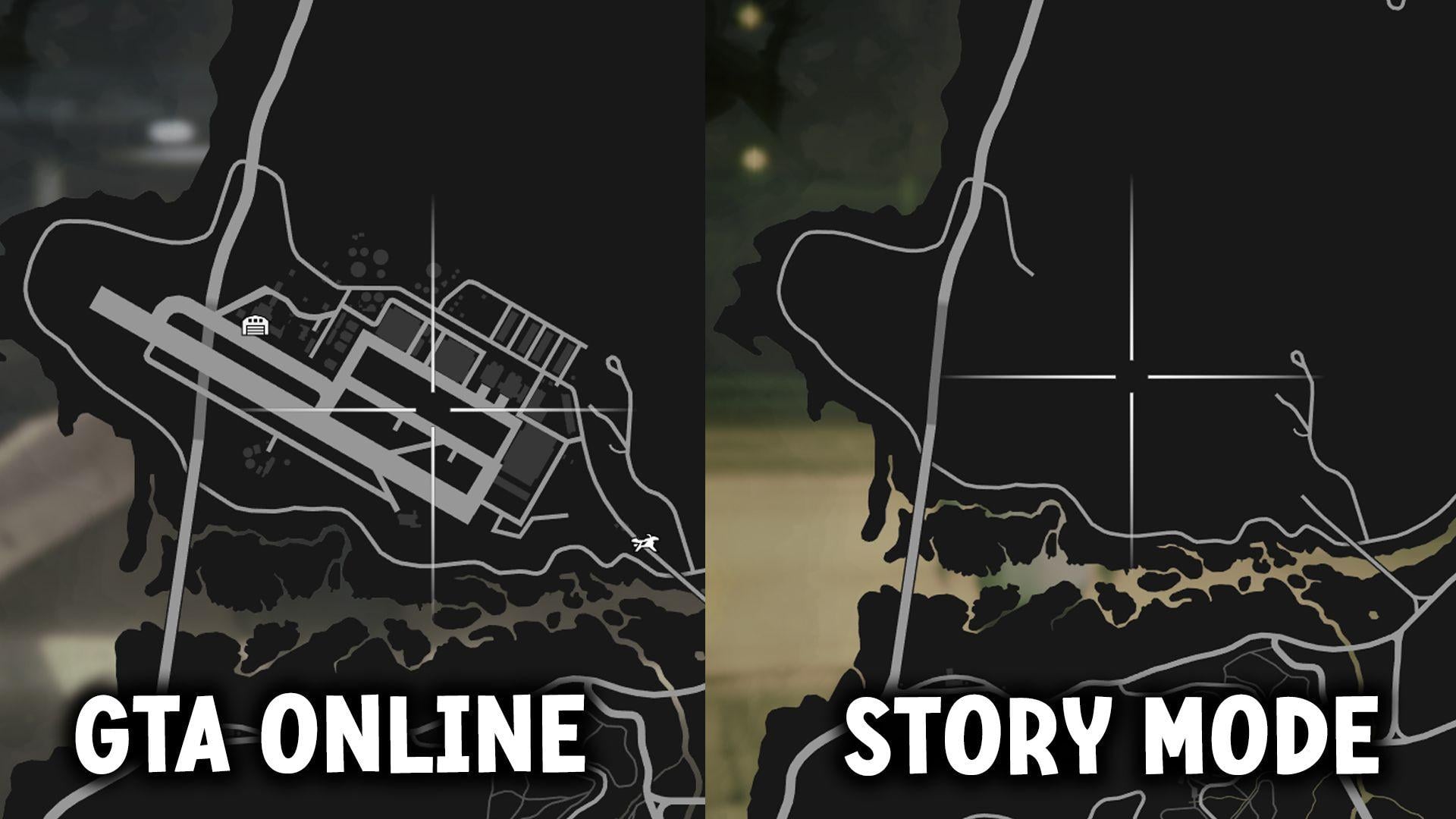 In story mode, the map appears empty. However, in GTA Online, you'll have access to the full layout of the base on your map, allowing you to navigate its various sections.