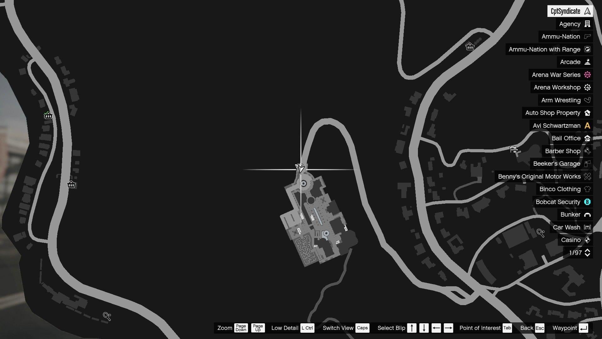 The map shows the location of the golden clover found outside the Kortz Center in Pacific Bluffs.