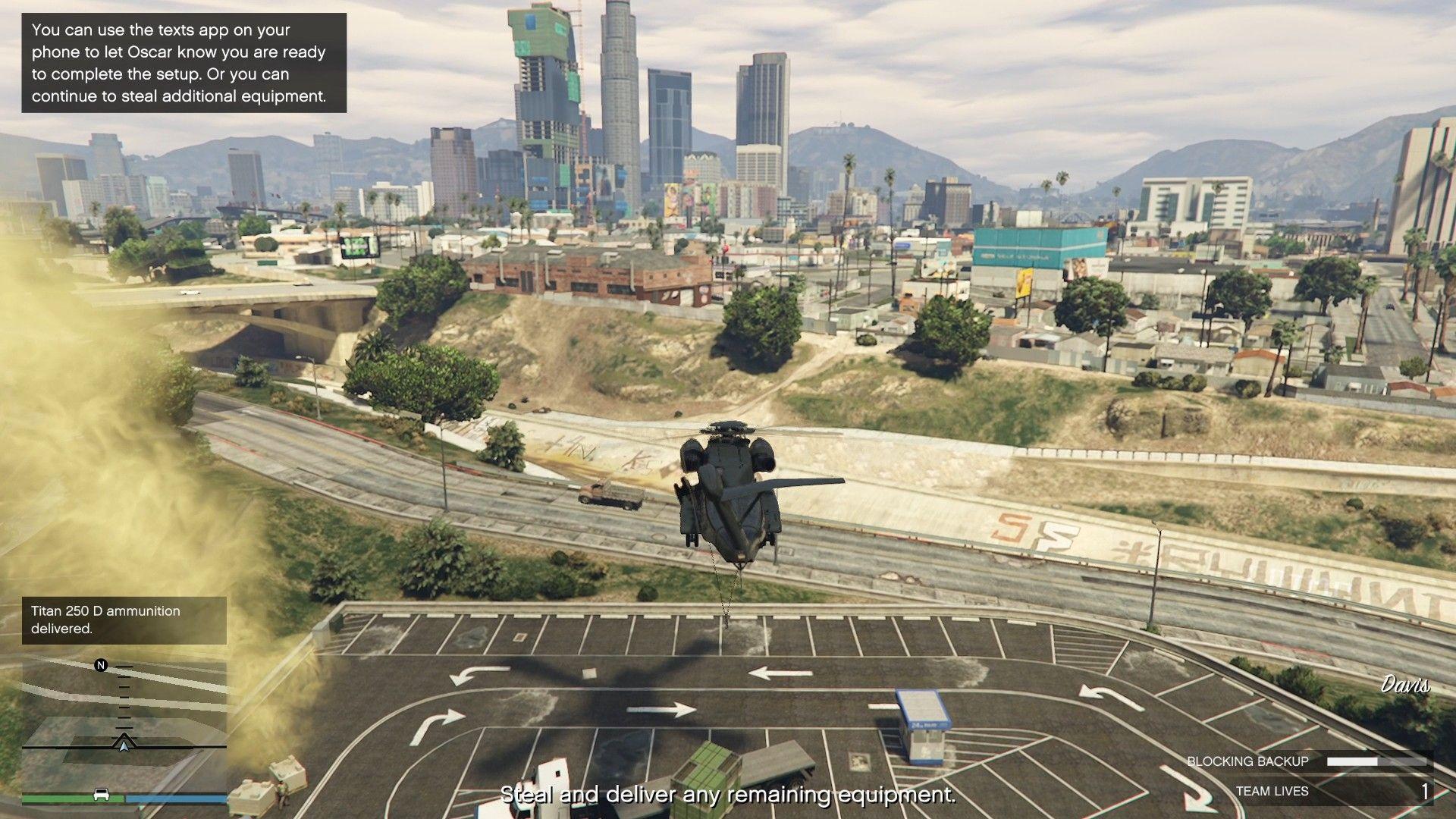 Dropping off the ammunition at the drop-off point.