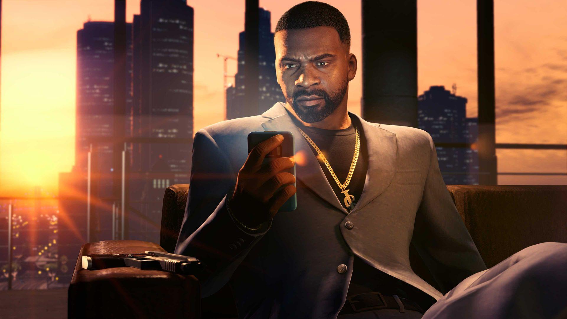 Official screenshot of Franklin at the Agency featured as part of the Contract DLC.