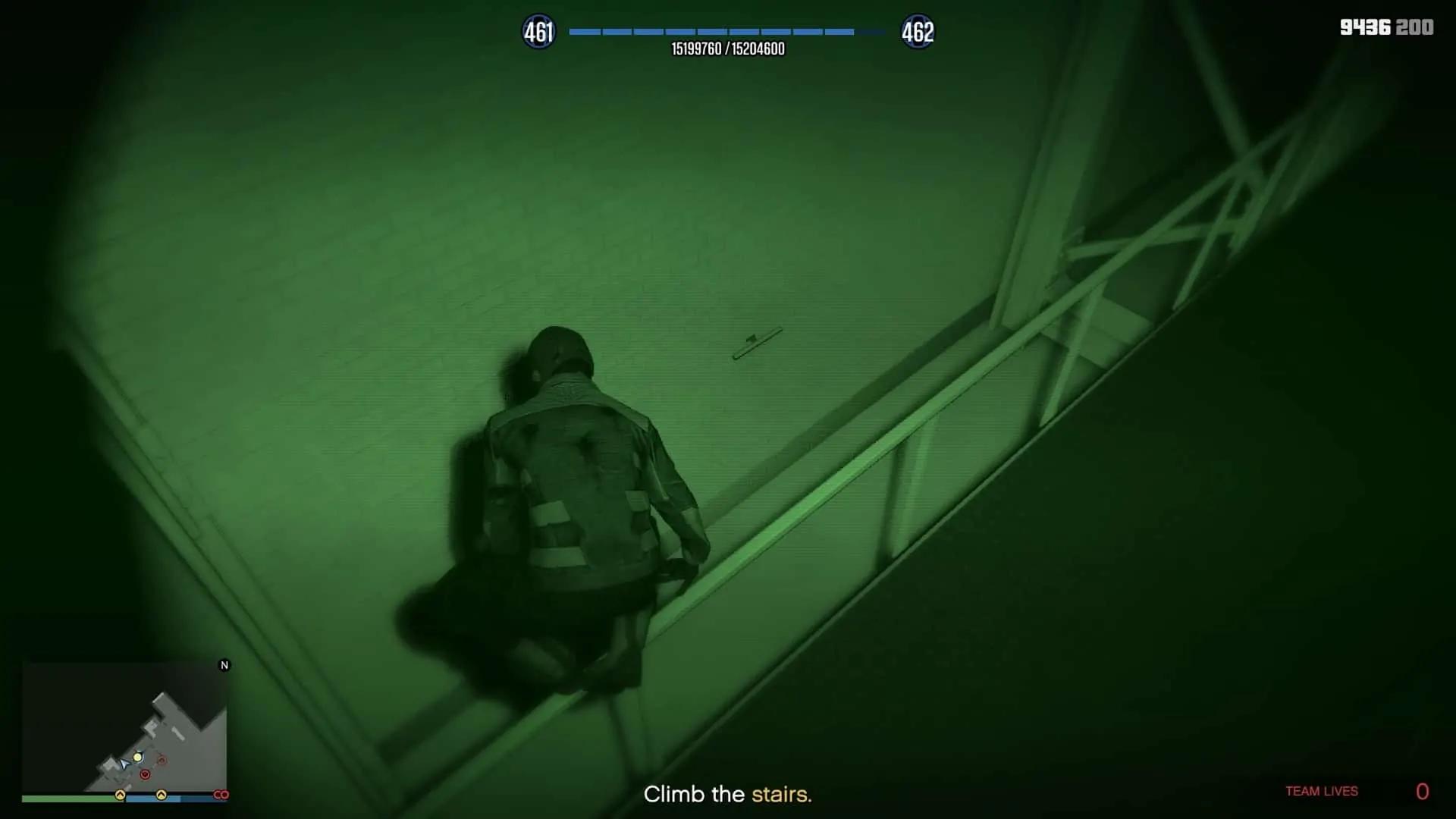 Jumping over the fence immediately after turning back