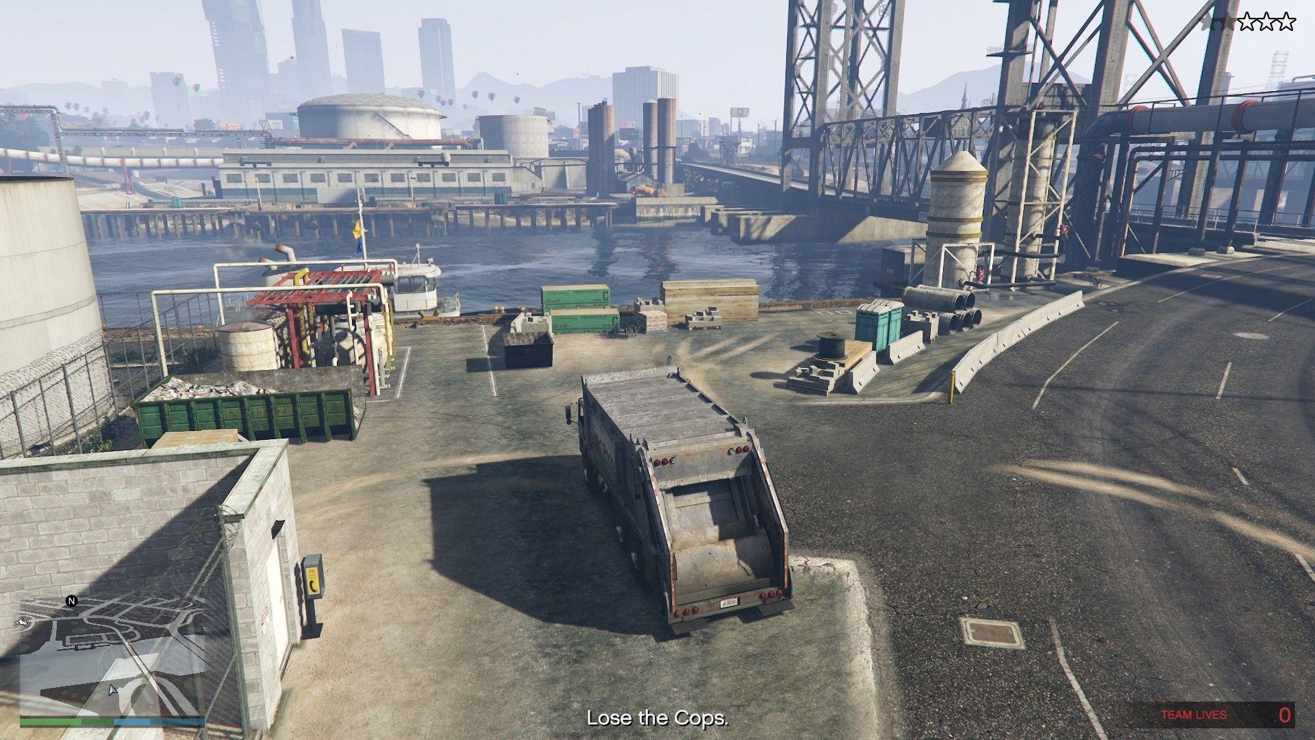 Standing by Avi's dead drop area and waiting for the wanted level to go away.