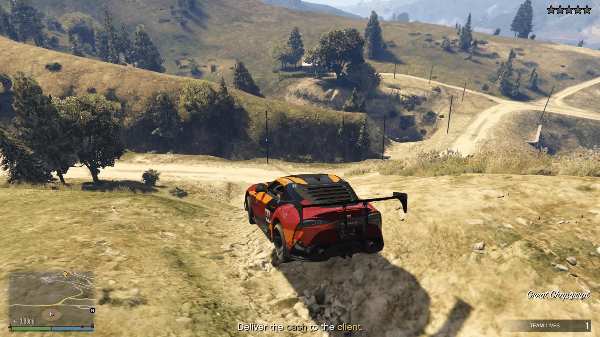 Continuing the off-road path towards the client