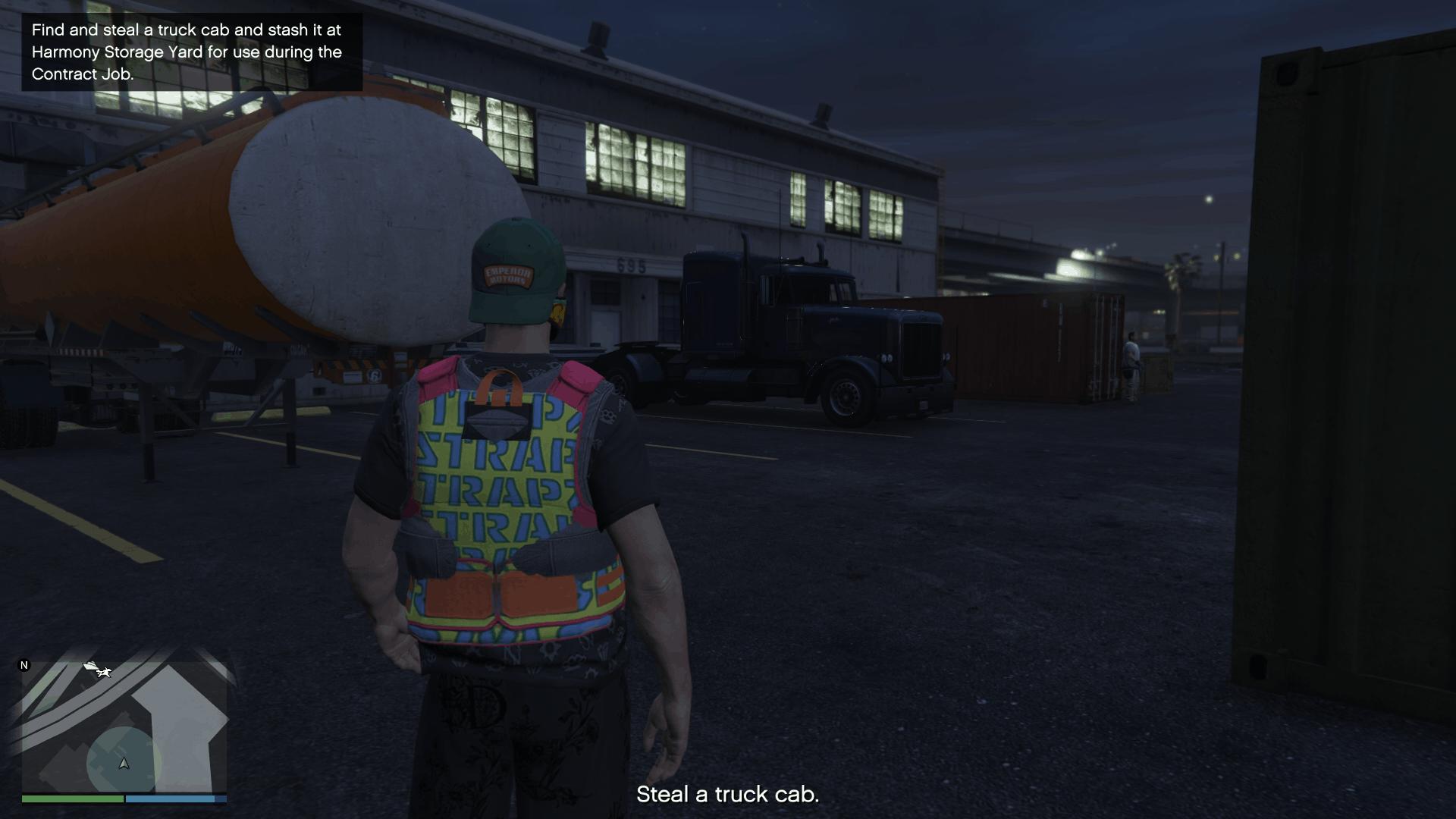 Truck cab at the docks