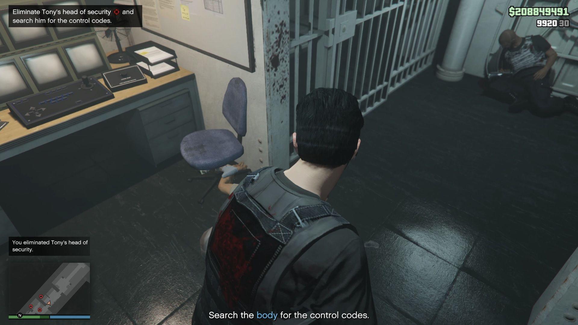 Once you've taken him out, search his body for the control codes and continue moving forward.