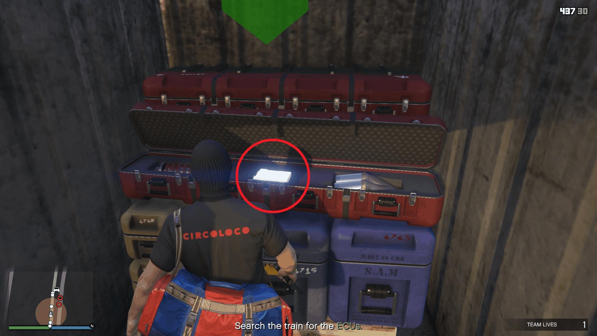 The ECU inside the container