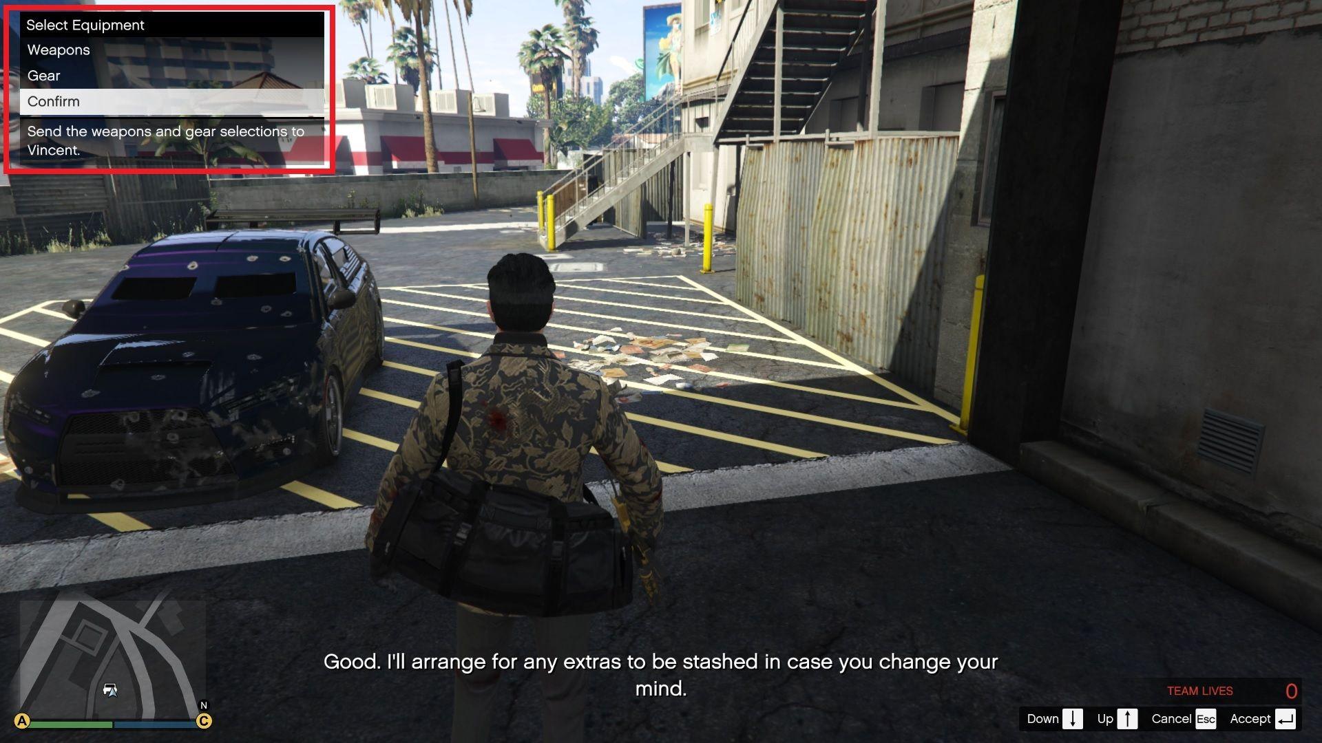 If you've already done location B, you will only have the option for Professional weapon loadout and gear option. Select them both and select 'Confirm' to complete this mission.