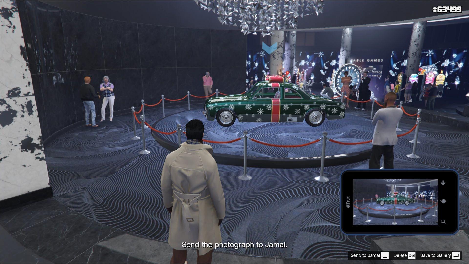 Vehicle podium point of interest inside the diamond casino.