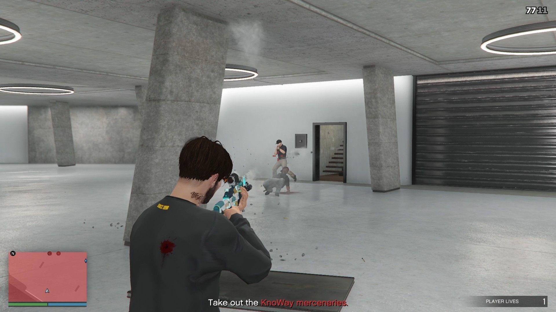 Fending off the incoming mercenaries.