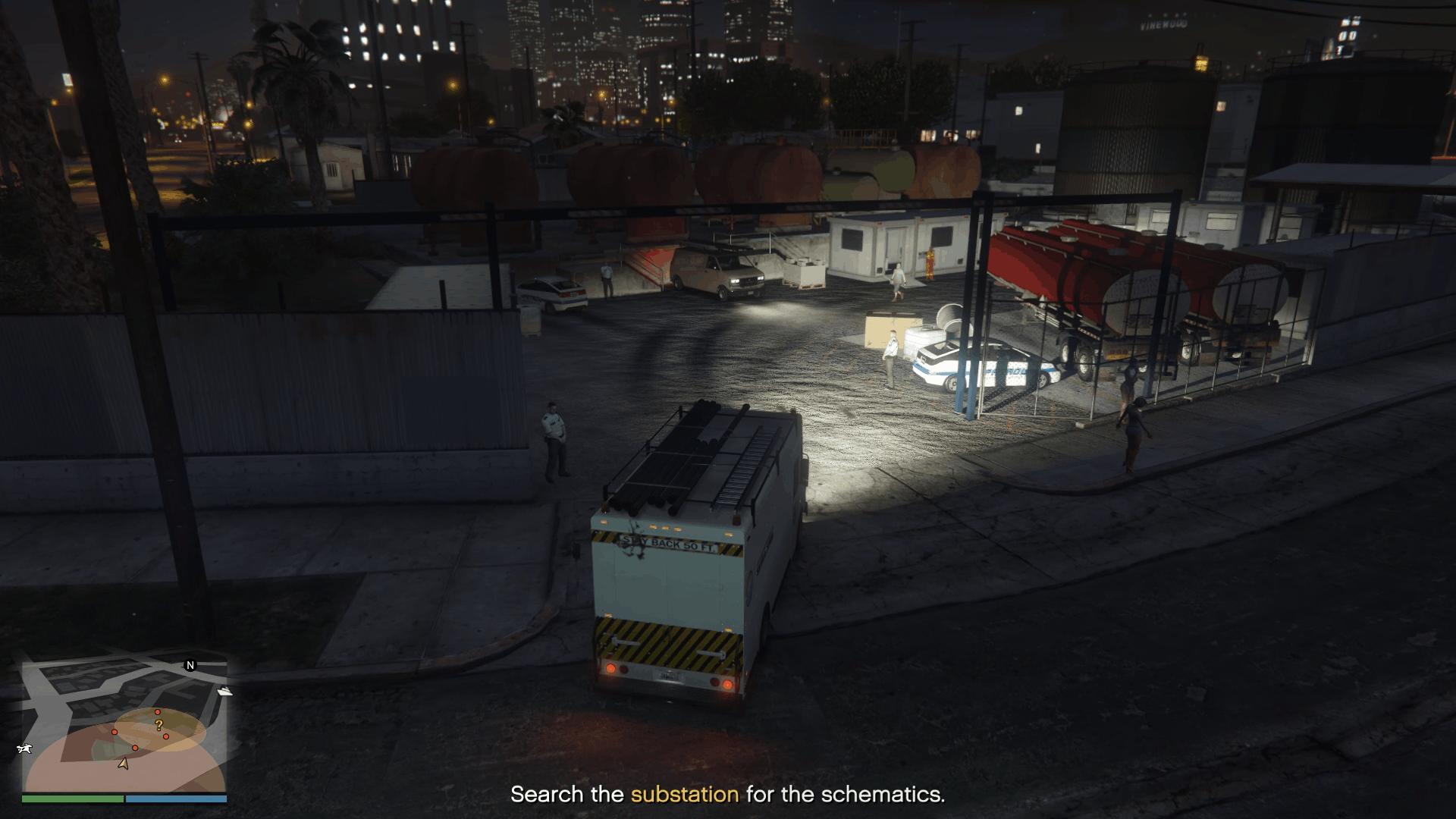 Using the truck to get past the security