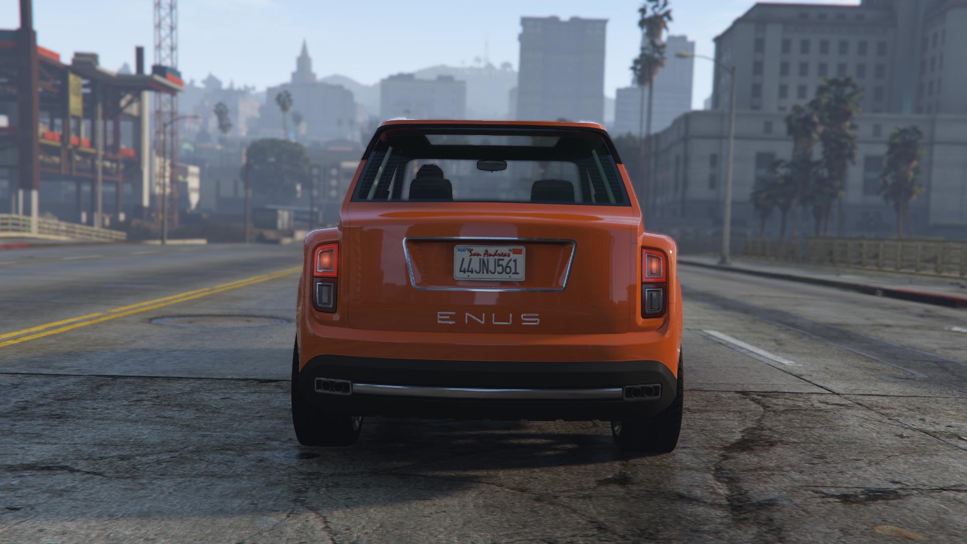 The rear end of Enus Jubilee as seen in GTA Online.