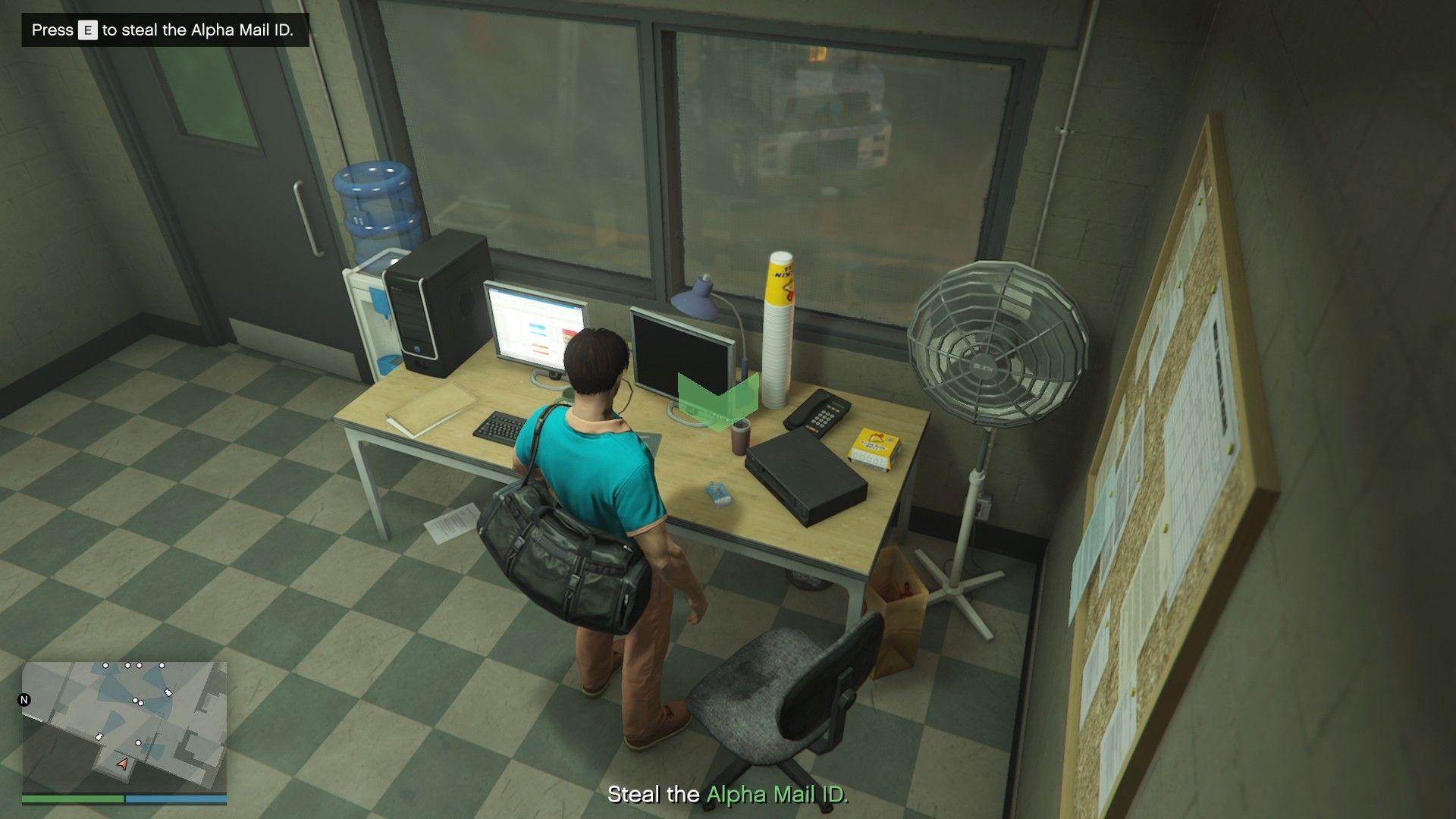 Alpha Mail ID inside the main warehouse office.