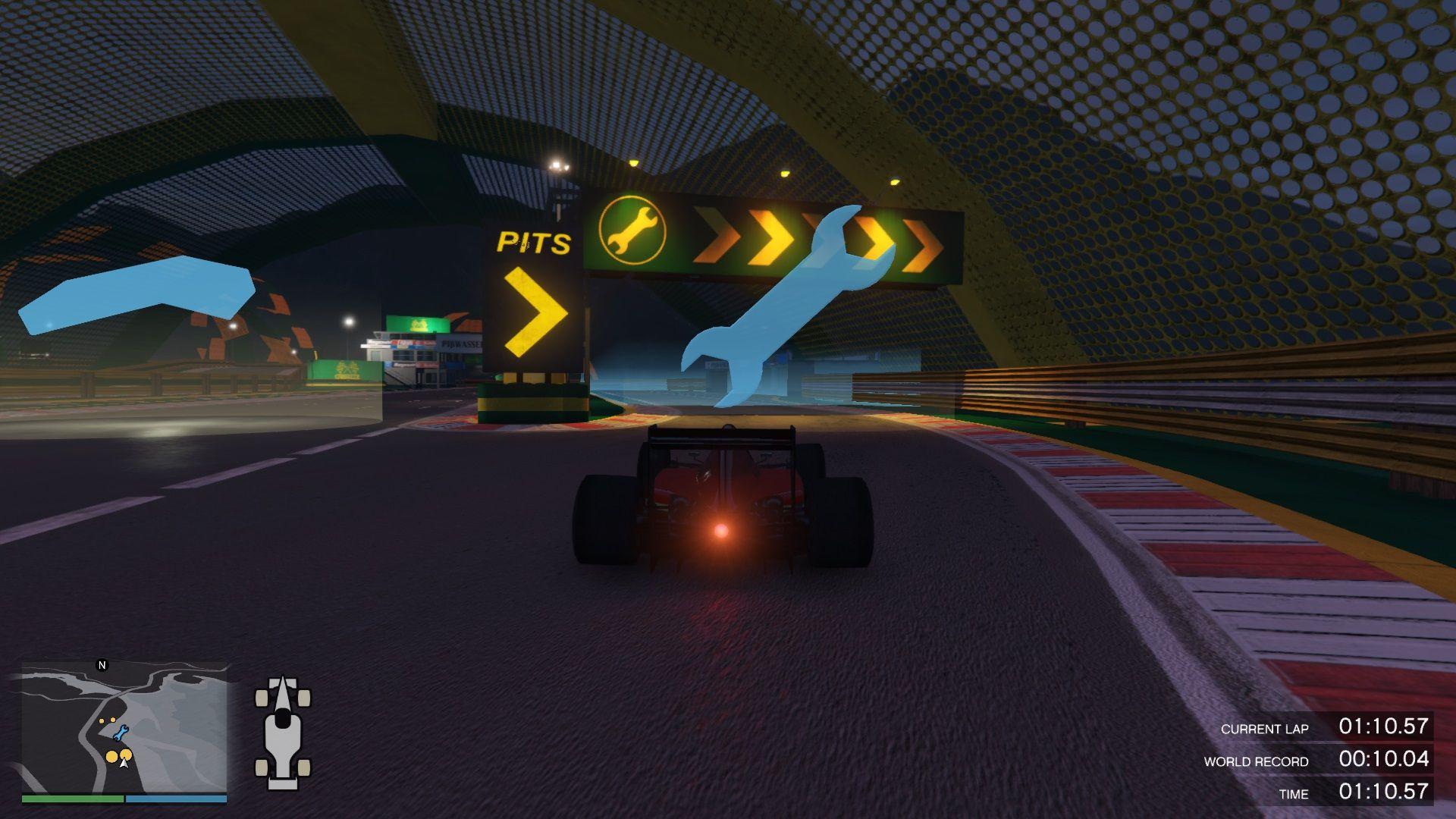 Open Wheel Race Track Pit Stop.