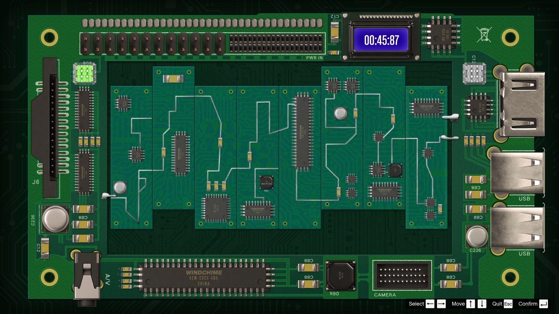 All circuit boards are aligned to ensure the silver line runs continuously from left to right.
