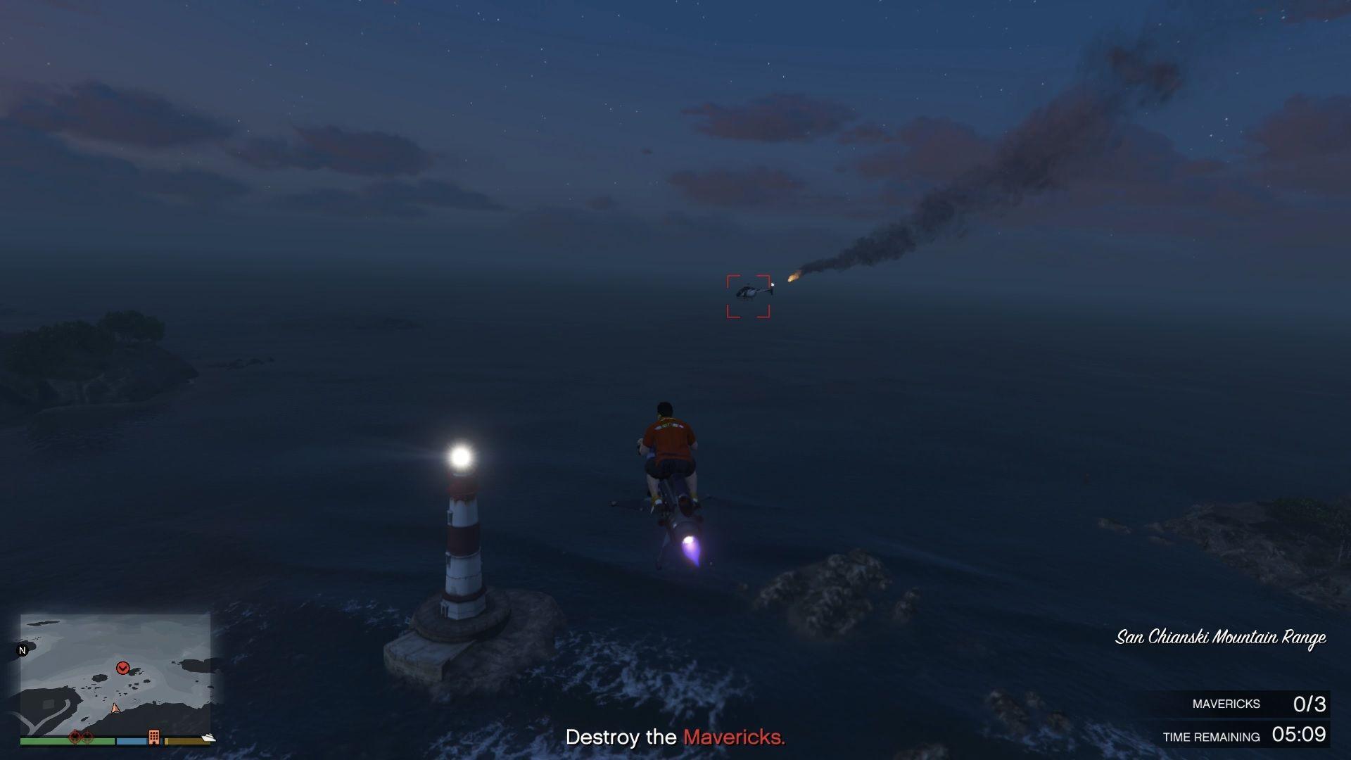 At this point, you should roughly have around 6-7 minutes, which is more than enough to destroy all three Mavericks if you're on an Oppressor Mark II or a Buzzard.