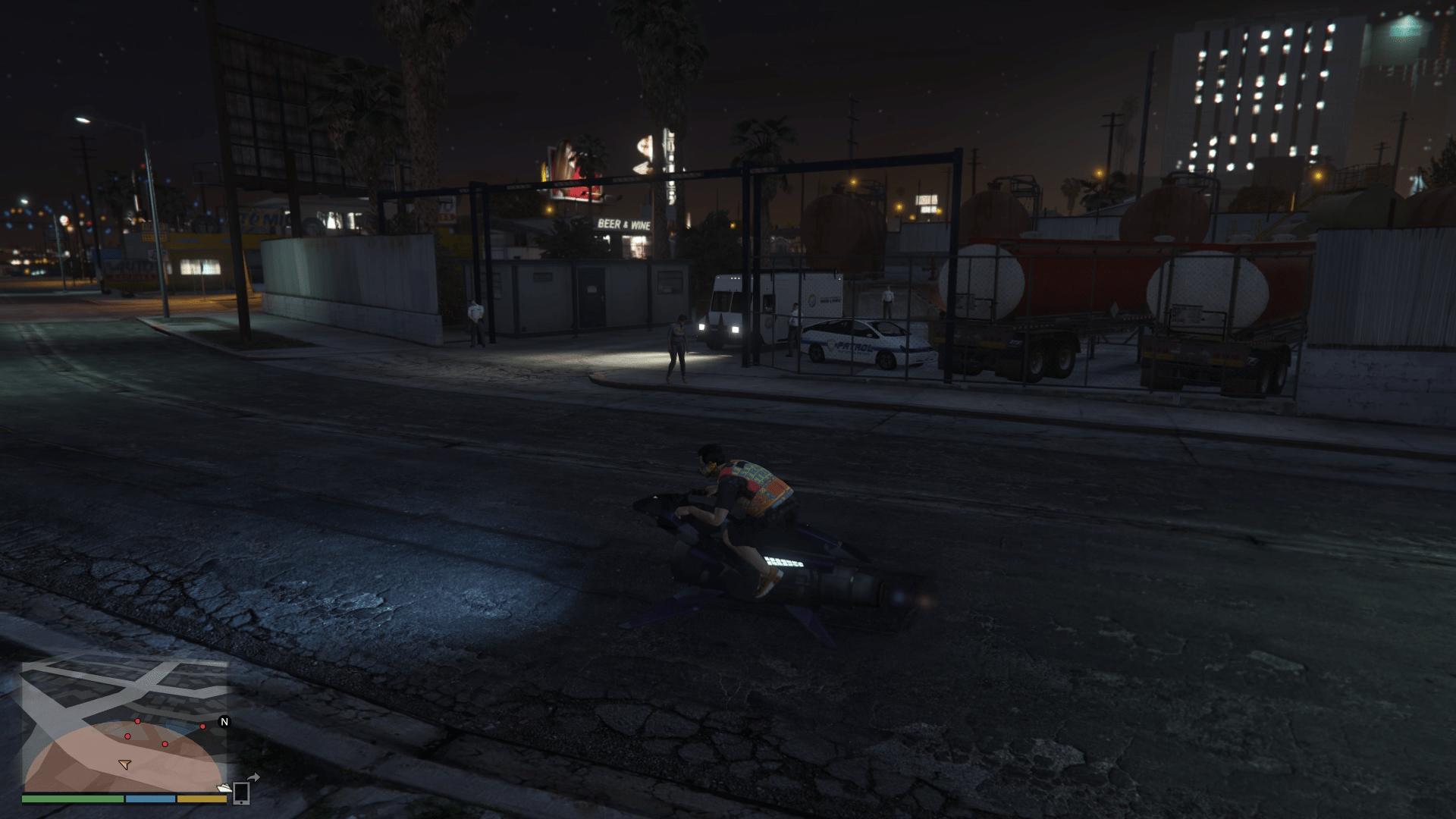 Company truck leaving the compound