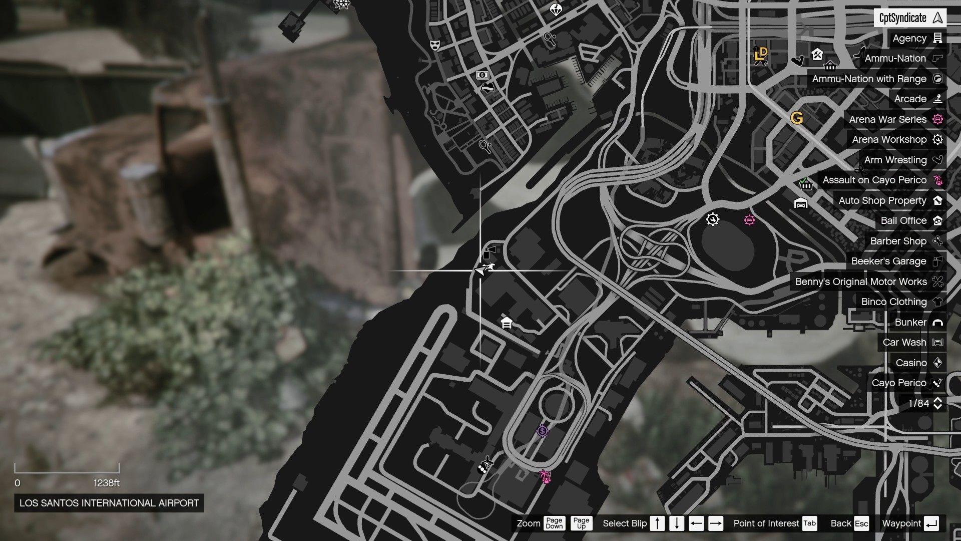 The map shows the location of the Yuanbao behind Los Santos Customs near Los Santos International Airport.