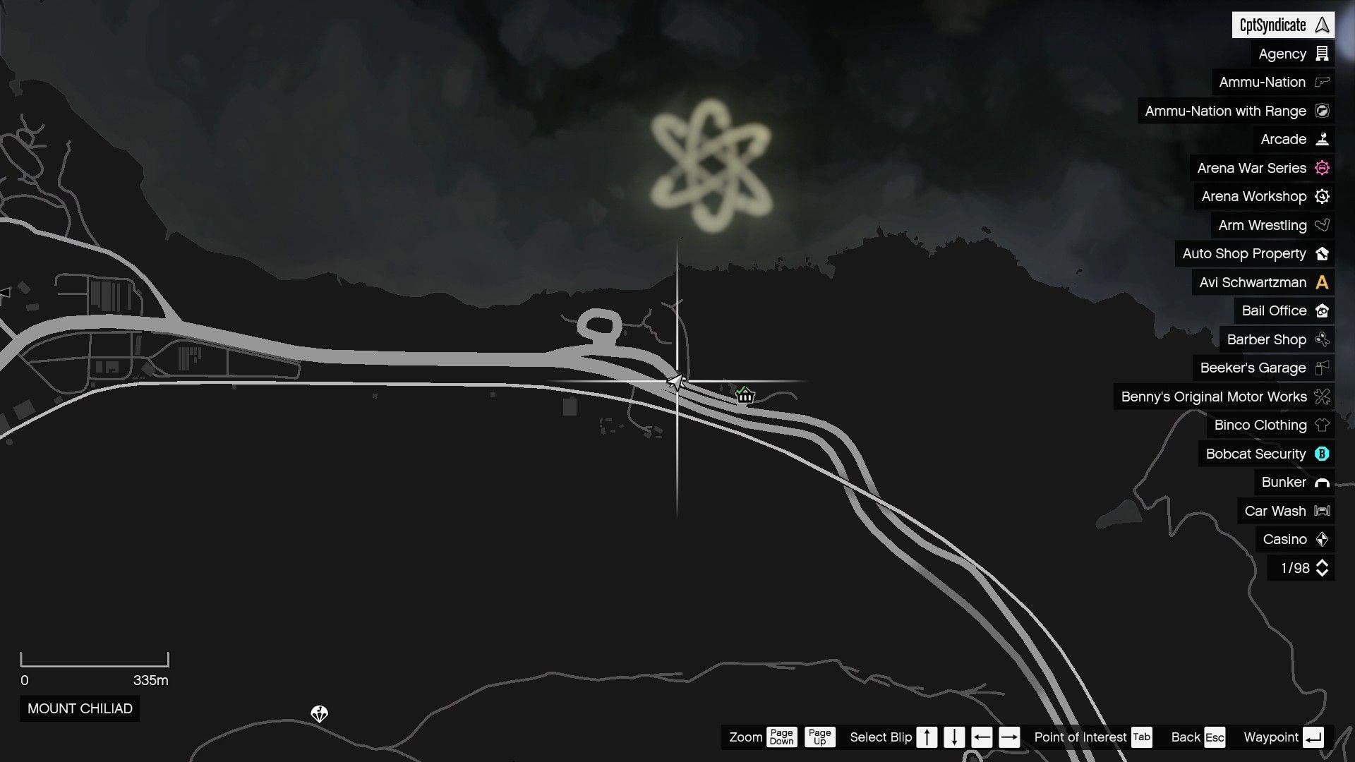 The map shows the location of the golden clover found at the Up-N-Atom Burger diner at the Procopio Truck Stop in Procopio Beach, Blaine County.