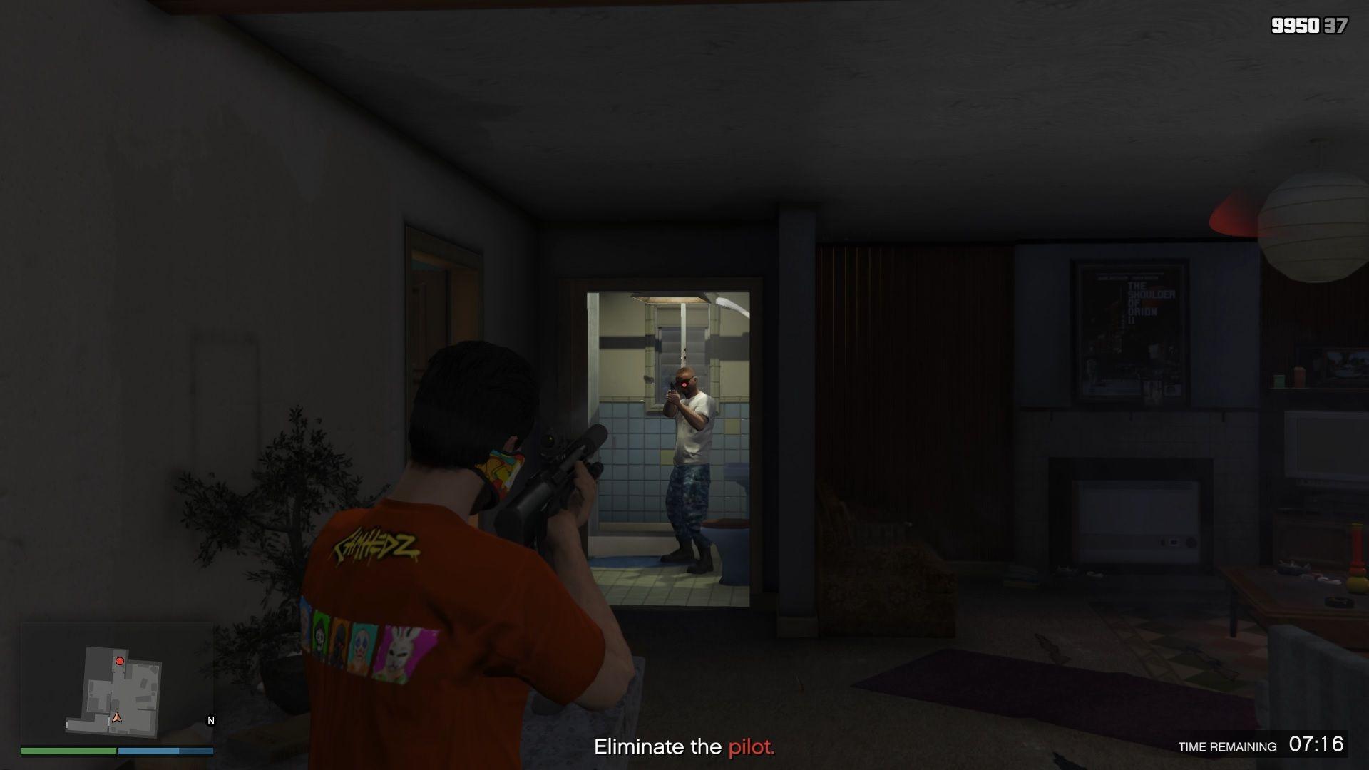 The pilot inside the house.