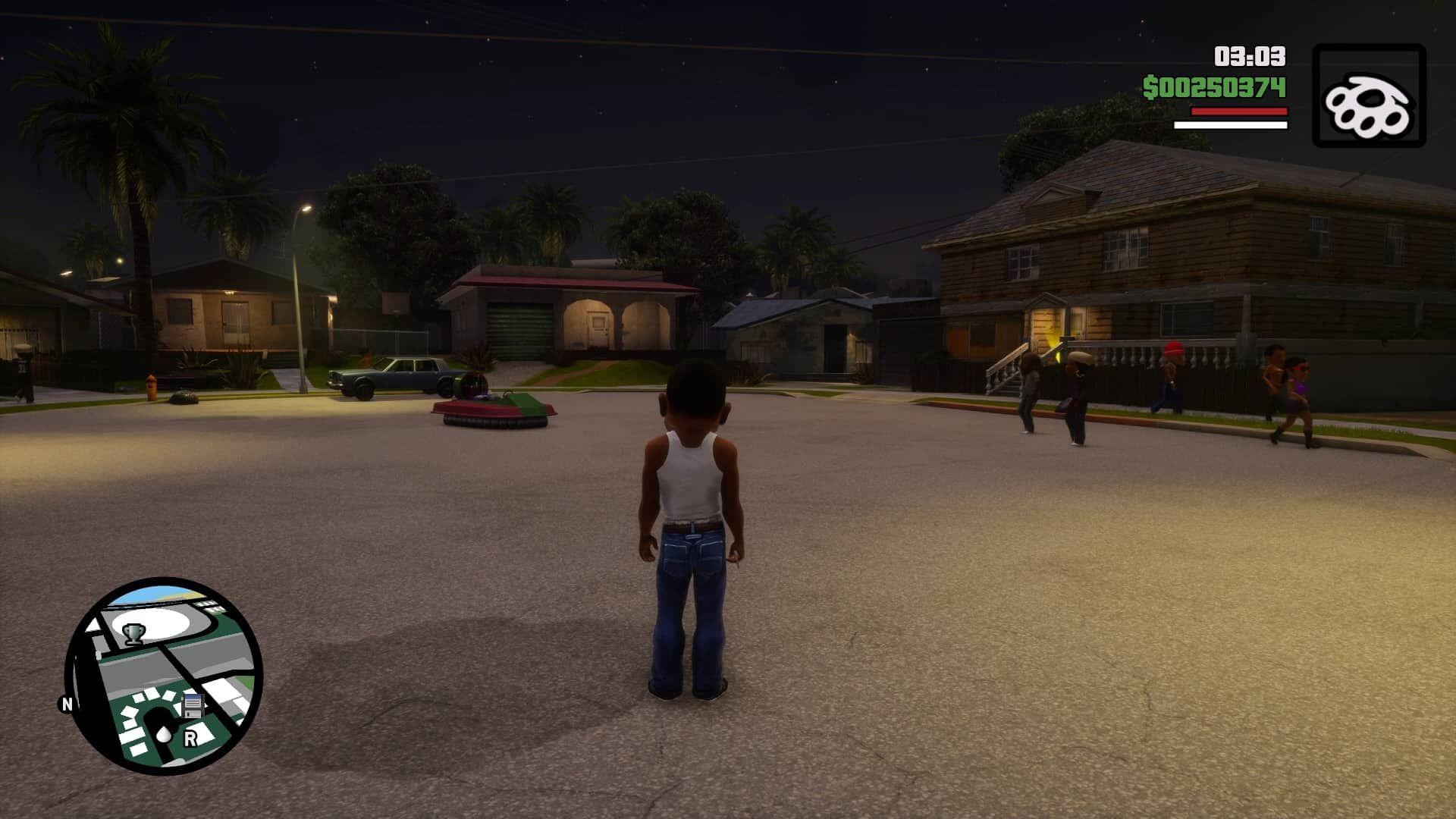 The big head mode cheat, a new cheat that was actually only introduced in the "Definitive Edition" version of the GTA Trilogy.