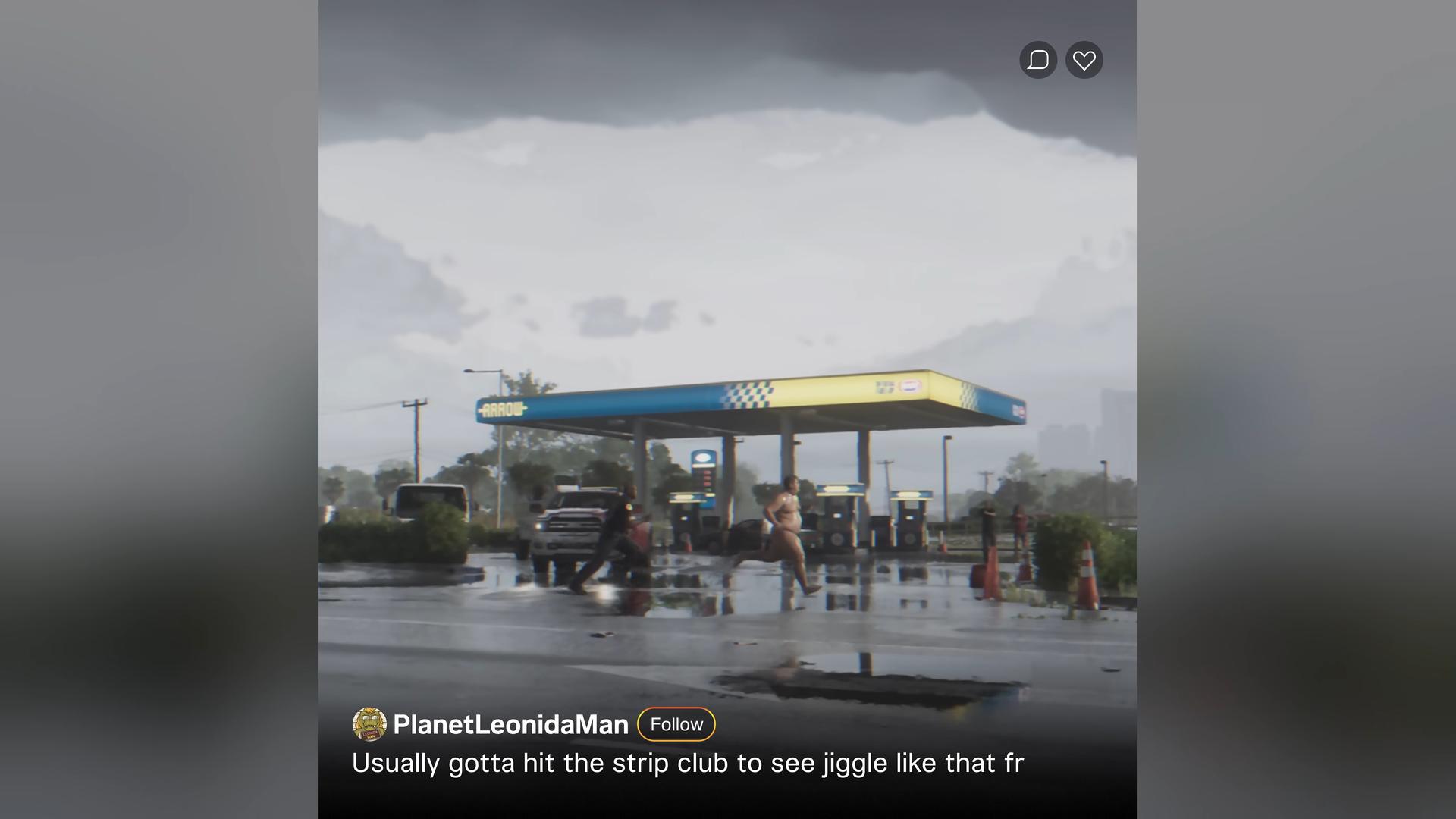 Arrow Gas Station in Waning Sands as seen in the first trailer for GTA VI.