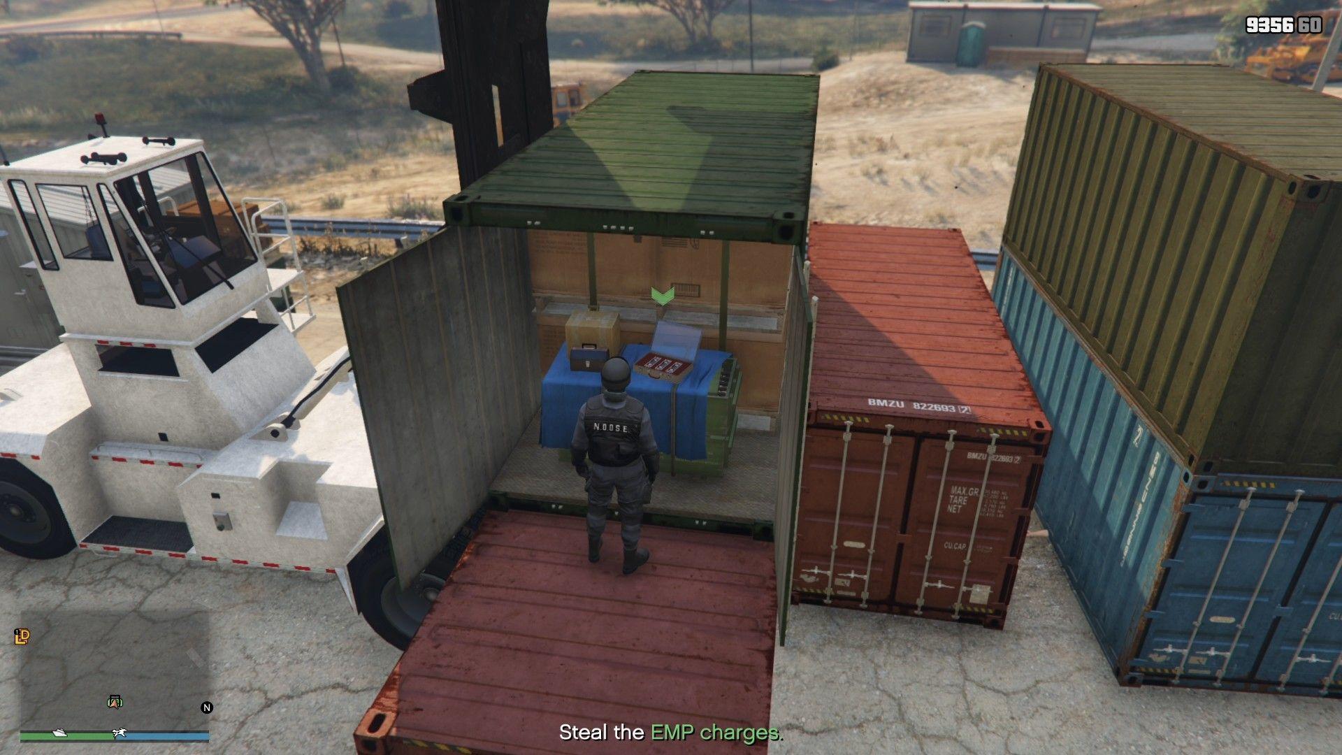 Stealing the EMP charges.