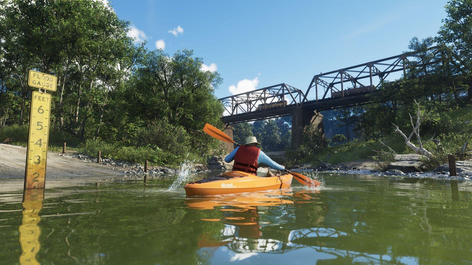 A person kayaking at the Mount Kalaga National Park.