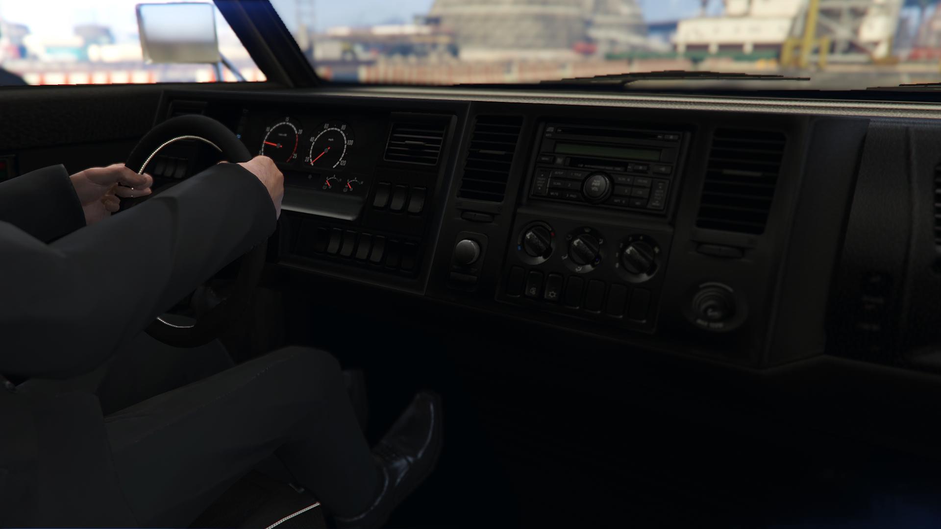 The interior of the Rental Shuttle Bus as seen in GTA Online.