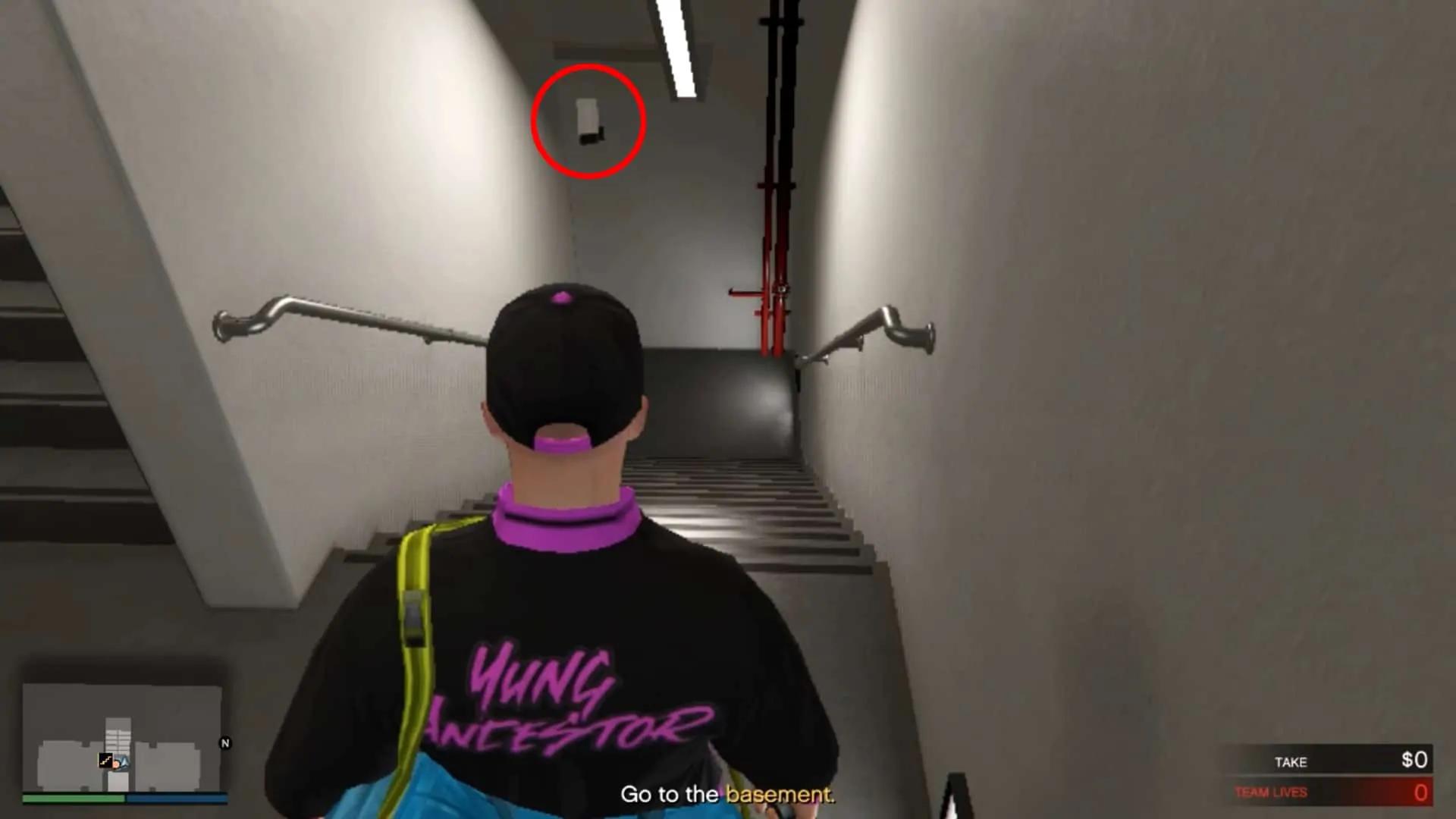 Security camera in the stairway