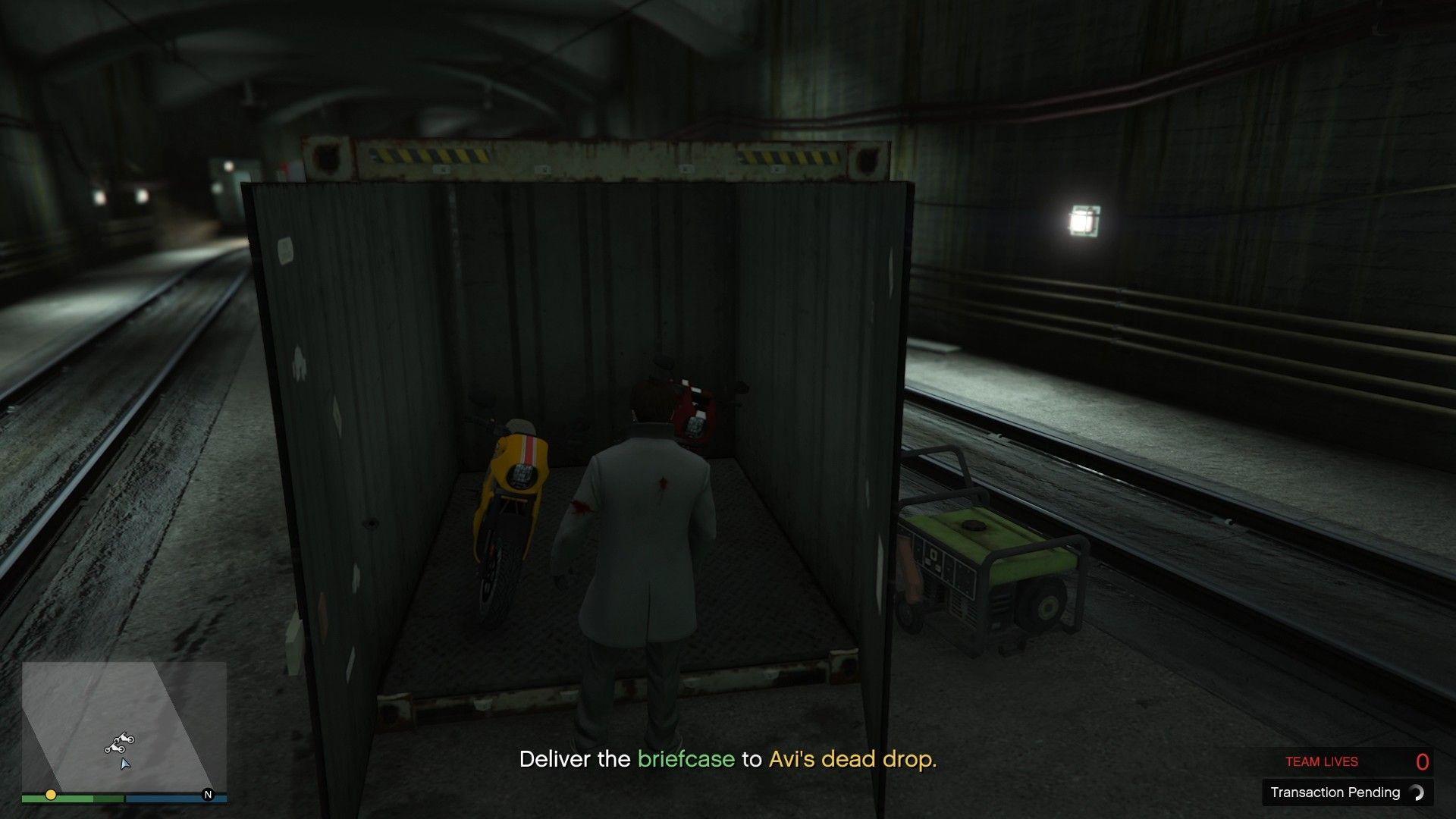 The bikes inside the container.