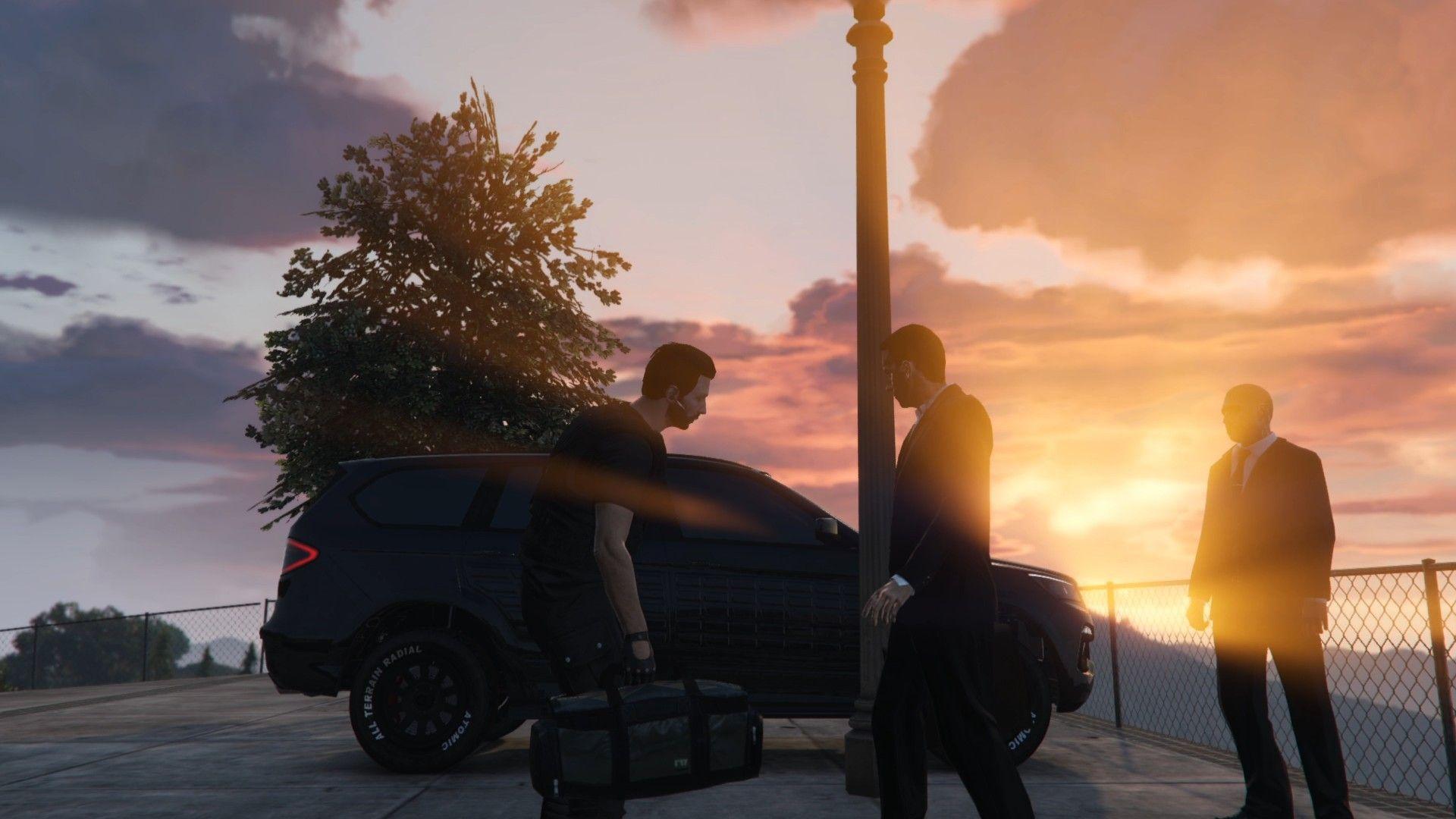 Delivering the bronze idol to the buyer.