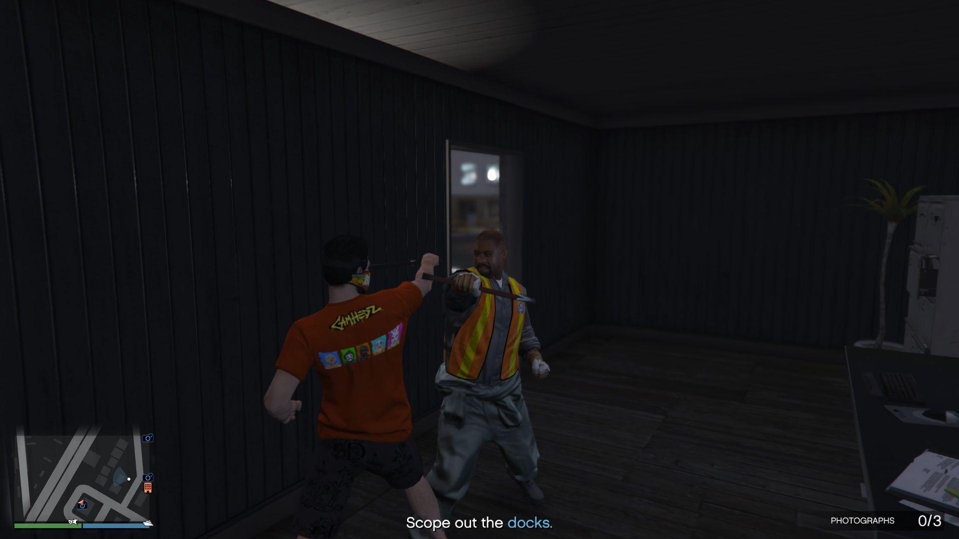 You can use non-lethal melee weapons such as a baseball bat or a nightstick.