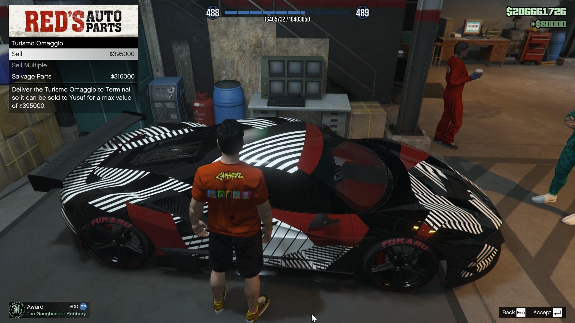 The vehicle will now be in the Salvage Yard garage for you to decide its fate.